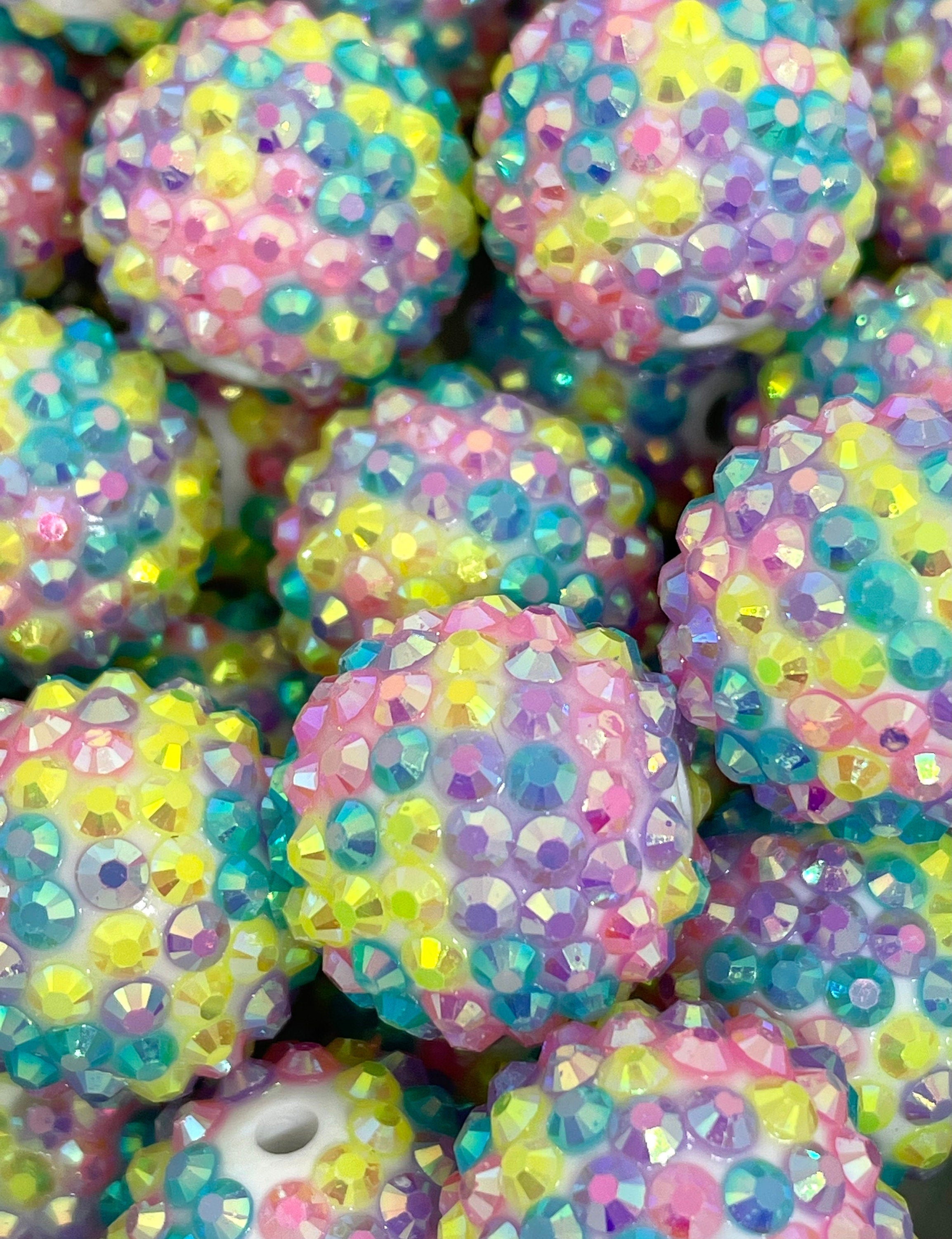 Chunky Pastel Easter Rhinestone Beads, Giant Konpeito Beads for Jewelry Making, Garland, Pastel Beads, Large Beads