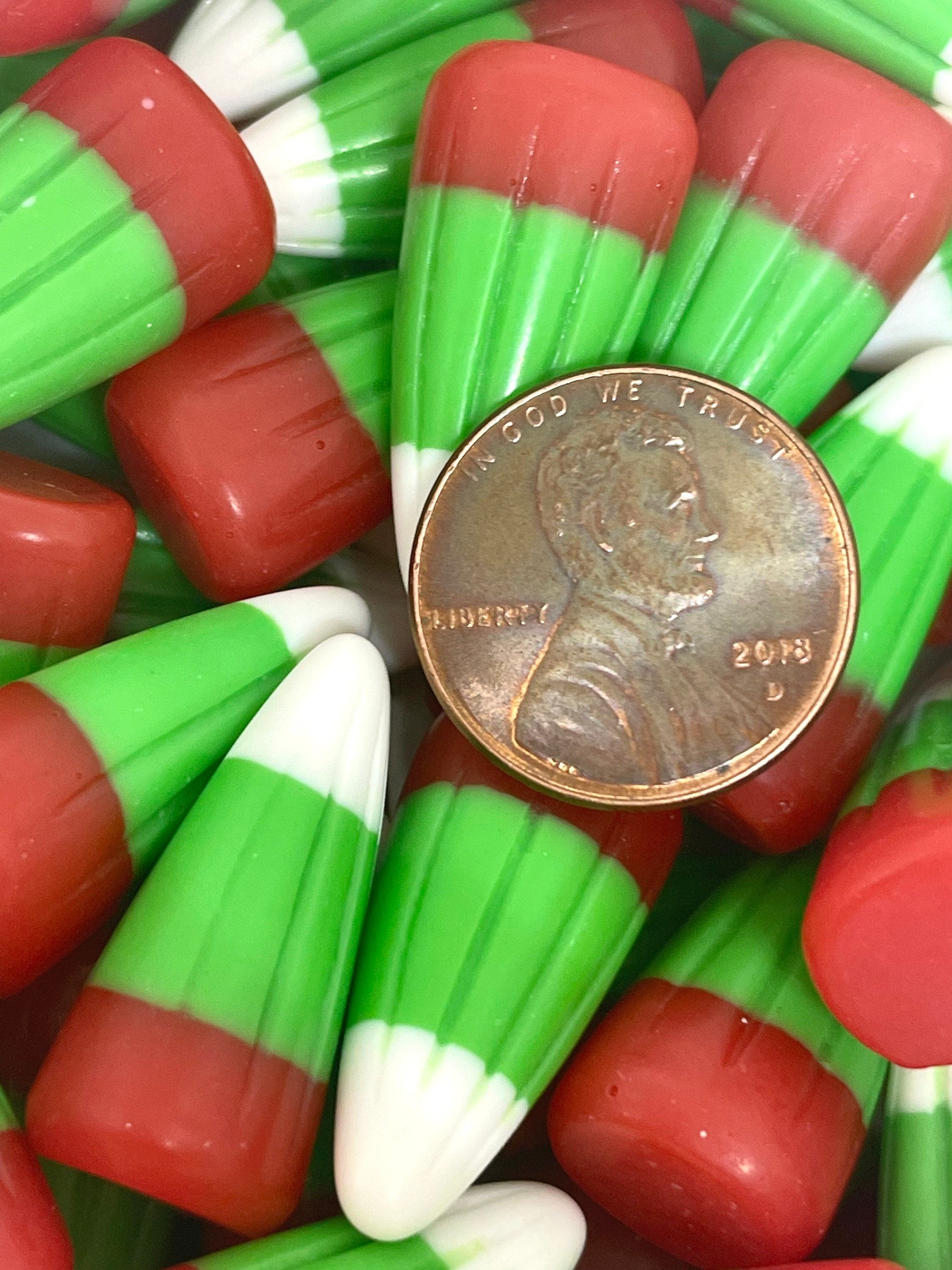Christmas Cabochons, Fake Candy Corn Props, Fake Candy for Decorations, Christmas Jewelry, Crafts