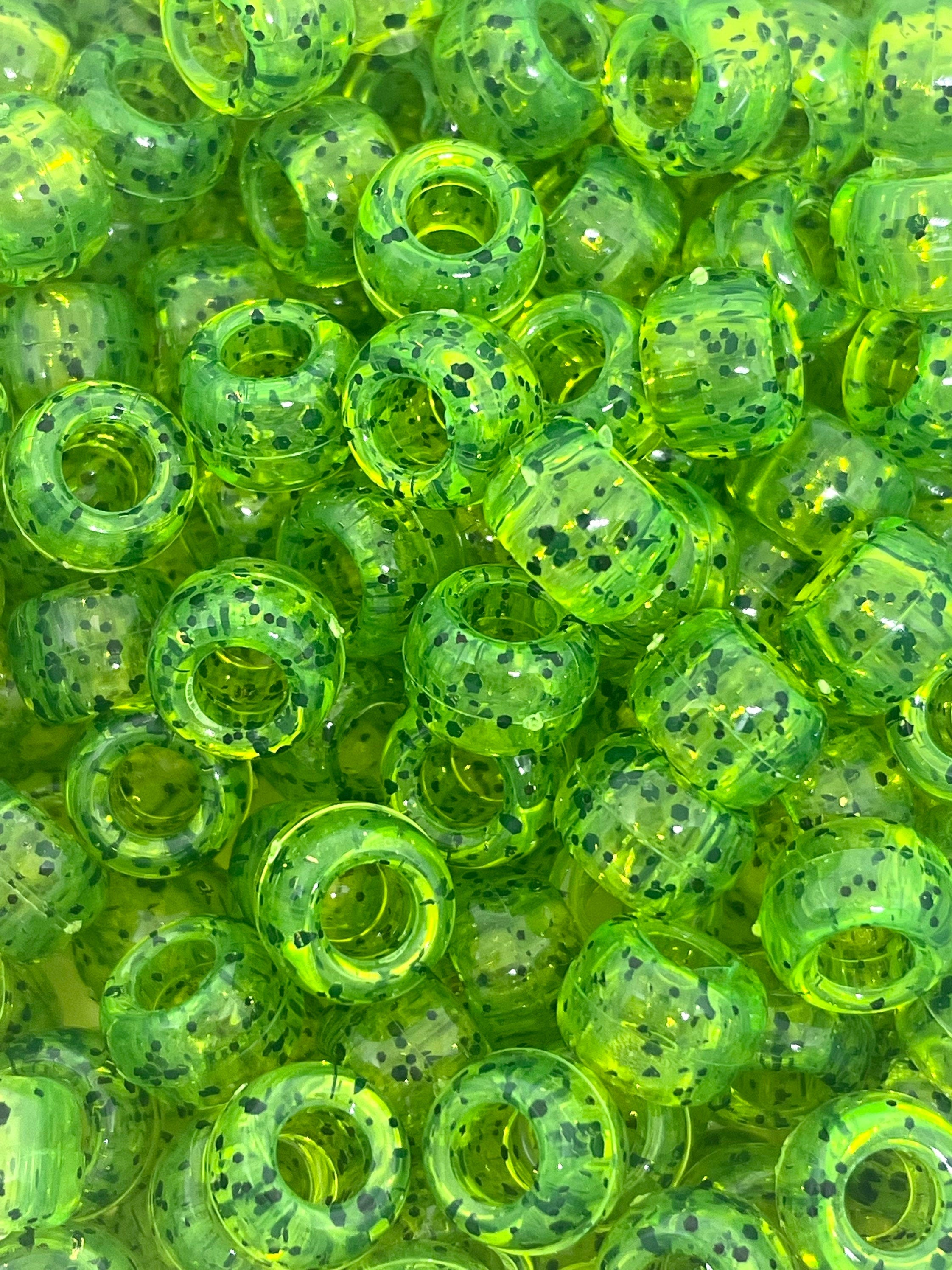 Halloween Pony Beads, Charm, Jewelry, Witch Beads, Neon Green Beads, Halloween Themed, Rave Beads, Barrel Beads for Kandi Jewelry