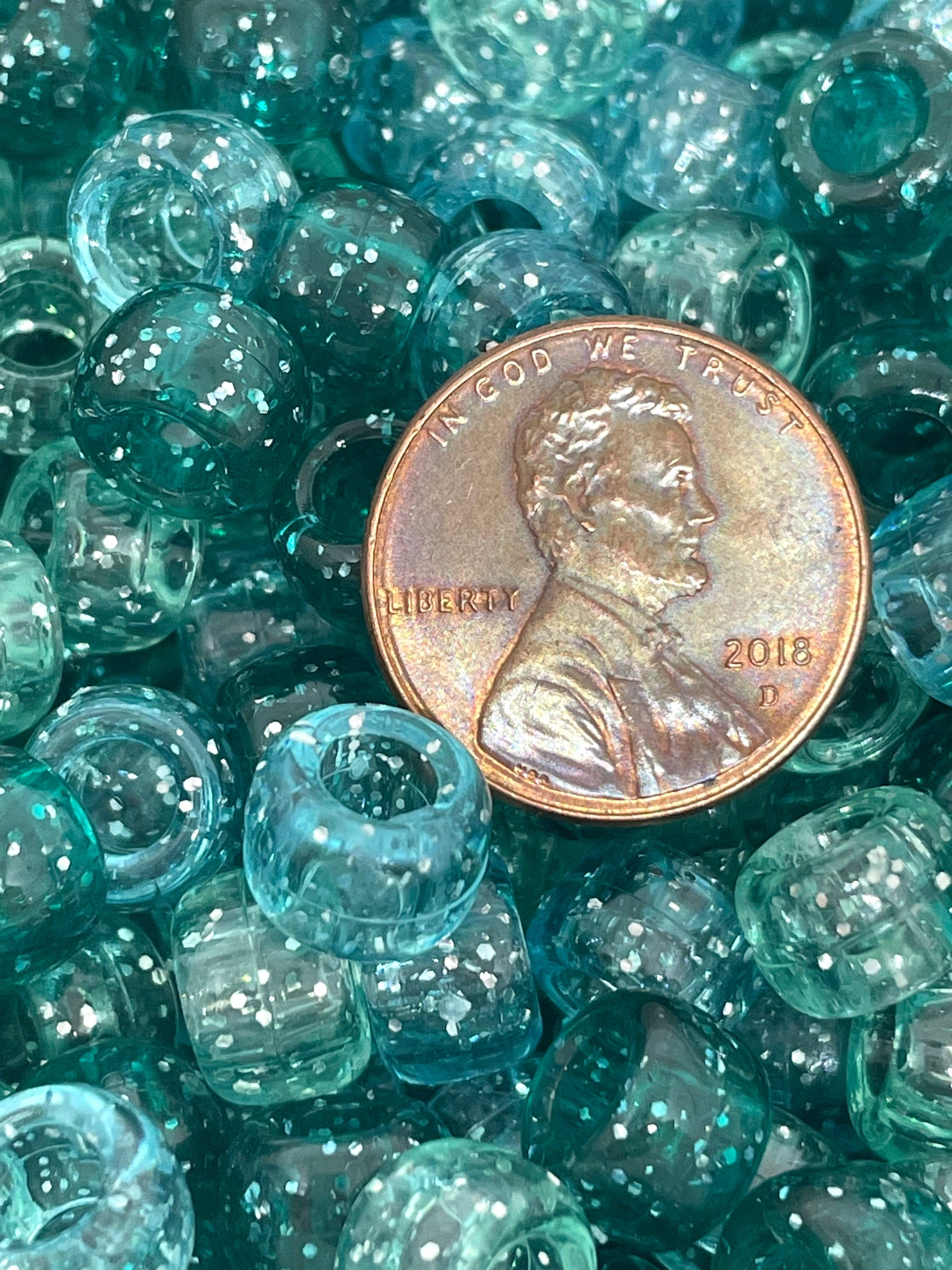 Frozen Themed Sparkle Bead Mix for Party, Blue Themed Beads, Glitter Bead Assortment, Bulk Beads, Sea Themed Barrel Beads