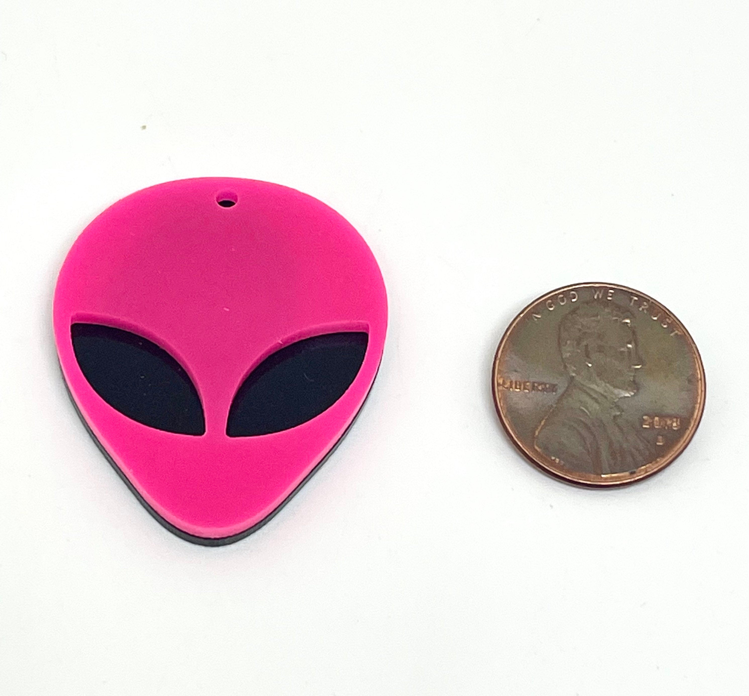 Neon Bright Colored Alien Charms for Jewelry Making, Resin Charms, UFO, Alien Jewelry, Outer Space, Creepy Charms