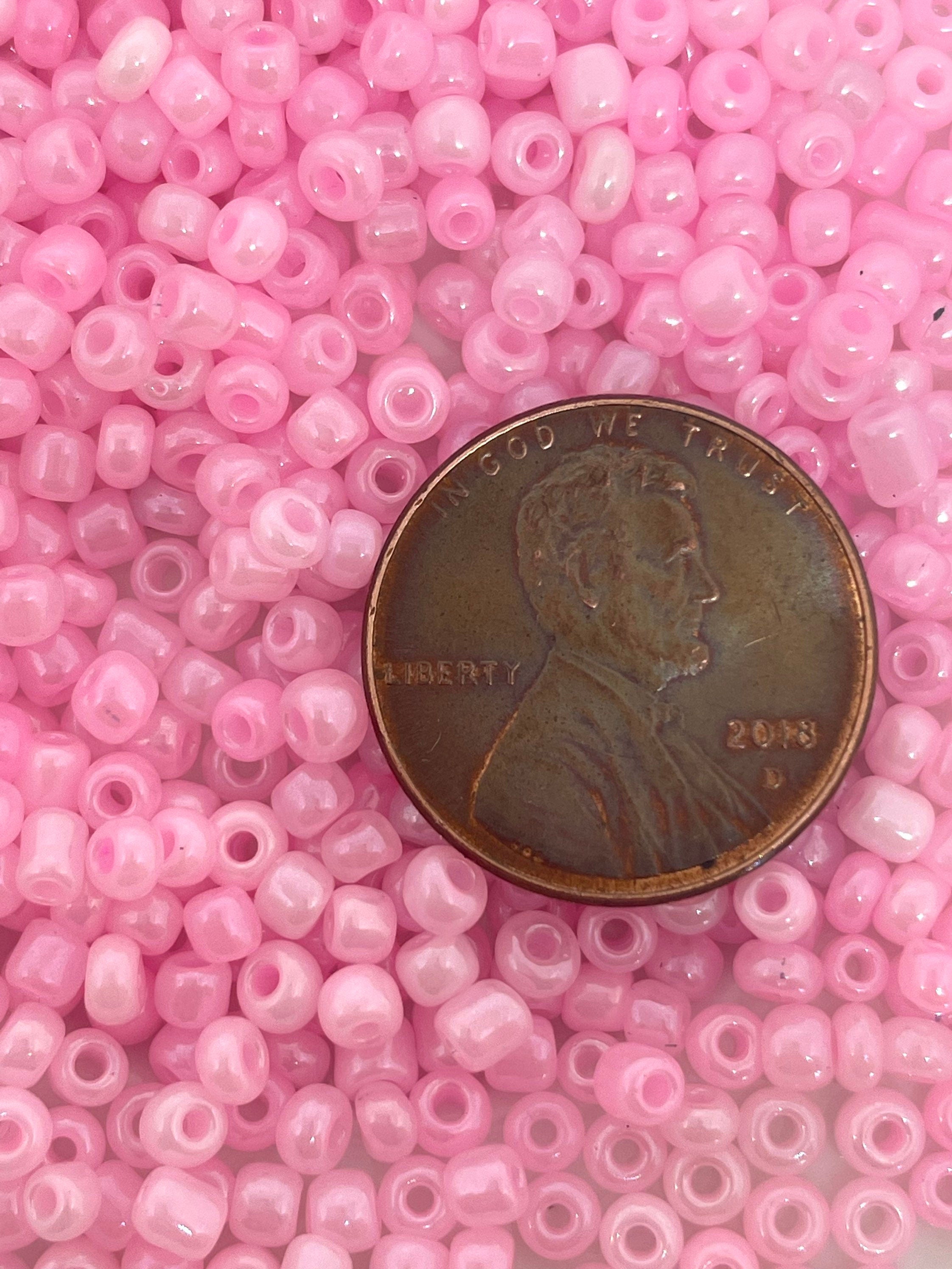 Tiny Baby Pink Seed Beads, 3mm Glass Czech Beads for Jewelry Making, Beaded Necklace, Dainty Jewelry