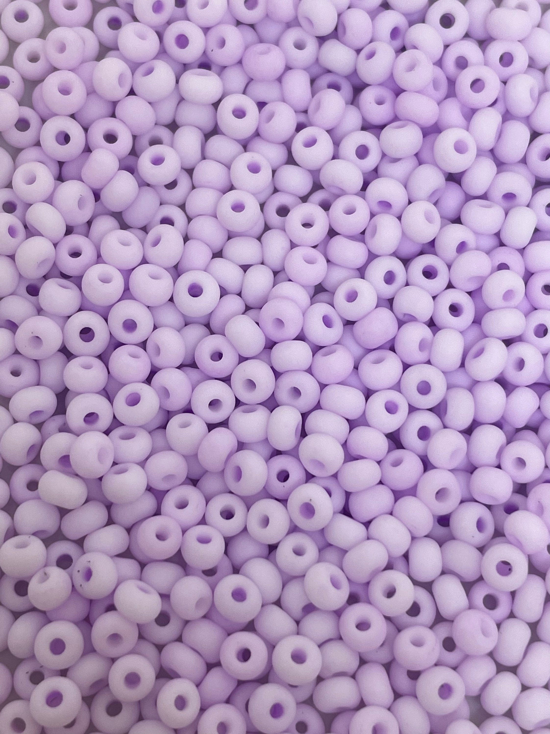 Tiny Pastel Matte Purple Seed Beads, Purple Lavender Ice Cream Matte Seed Beads for Jewelry Making, Czech Seed Beads made from Glass