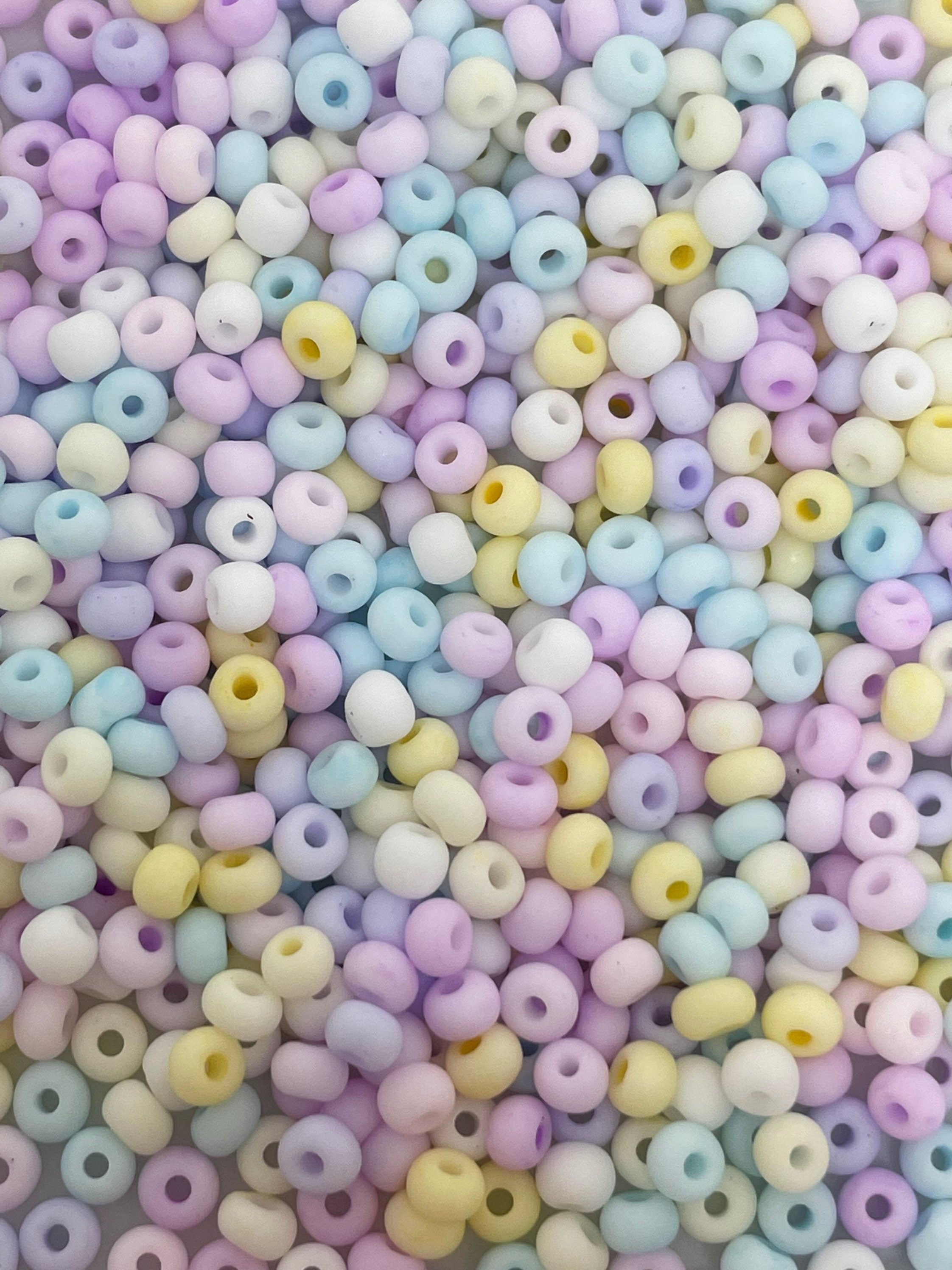 Tiny Pastel Ice Cream Seed Bead Mix, Dainty Beads for Necklace, Matte Beads for Jewelry Making, Tiny Beads for Delicate Necklace