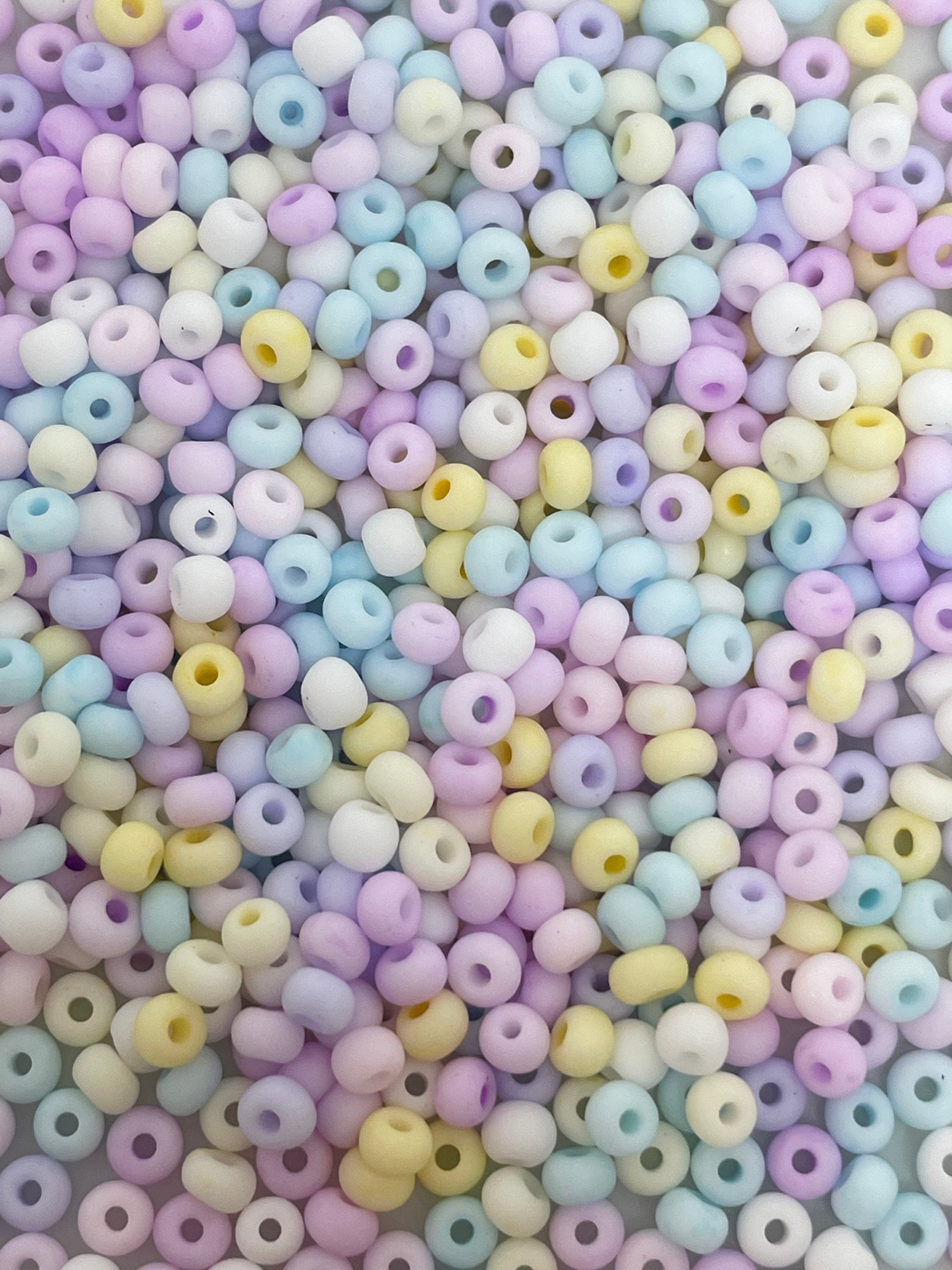 Tiny Pastel Ice Cream Seed Bead Mix, Dainty Beads for Necklace, Matte Beads for Jewelry Making, Tiny Beads for Delicate Necklace