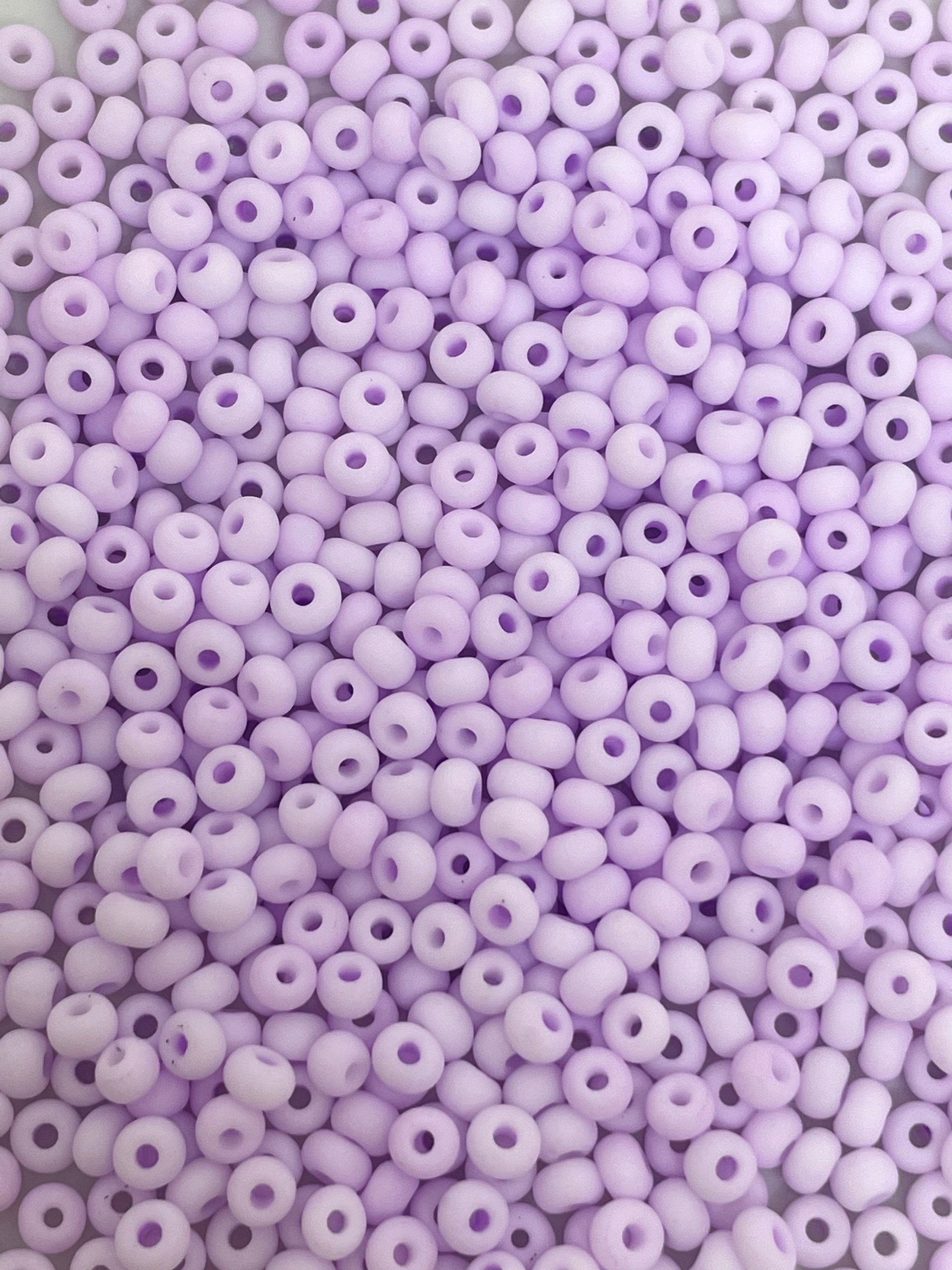 Tiny Pastel Matte Purple Seed Beads, Purple Lavender Ice Cream Matte Seed Beads for Jewelry Making, Czech Seed Beads made from Glass