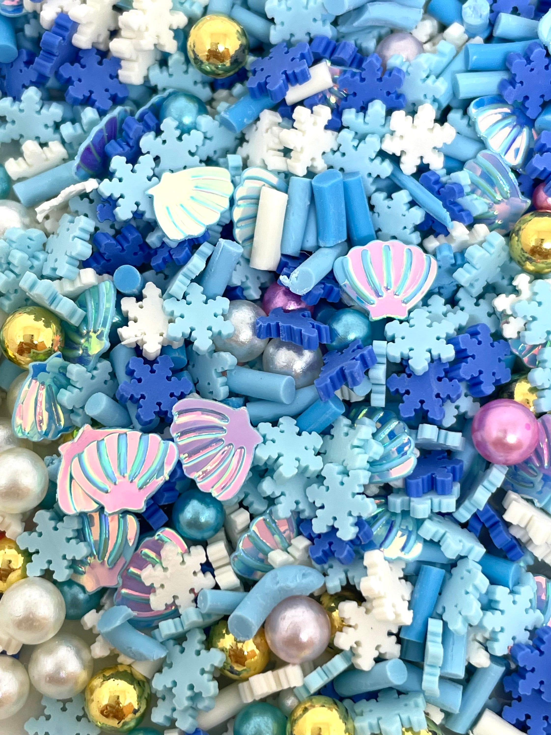 Mermaid Mix Seashell Fake Sprinkles Mix, Faux Sprinkles, Candy for Nail Art, Decoden, Cabochons, Resin, Slime Toppings, Mixers