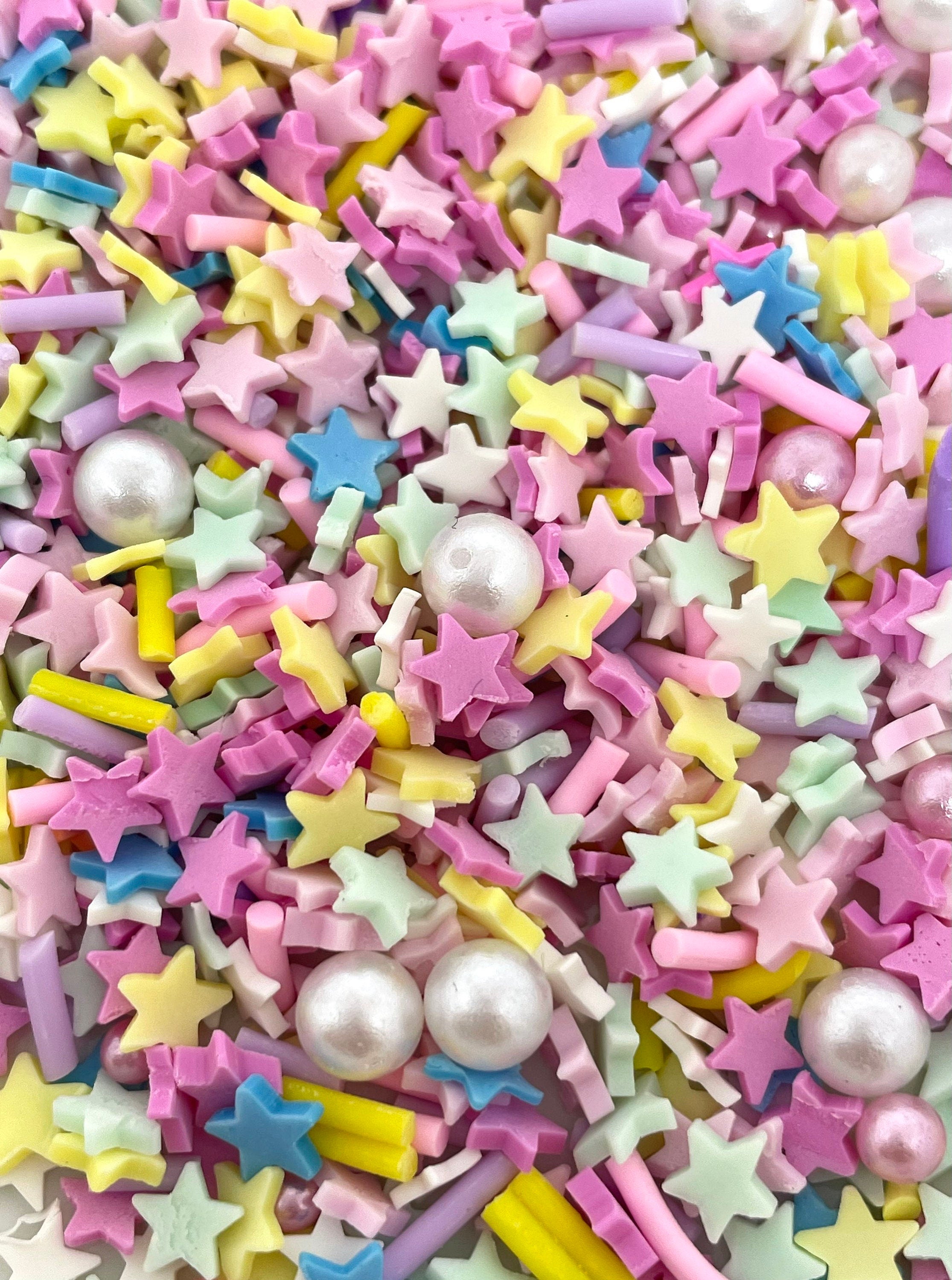 Kawaii Pastel Sprinkle Mix for Decoden, Nail Art, Resin Jewelry, Slime Mixers, Toppings, Star Confetti