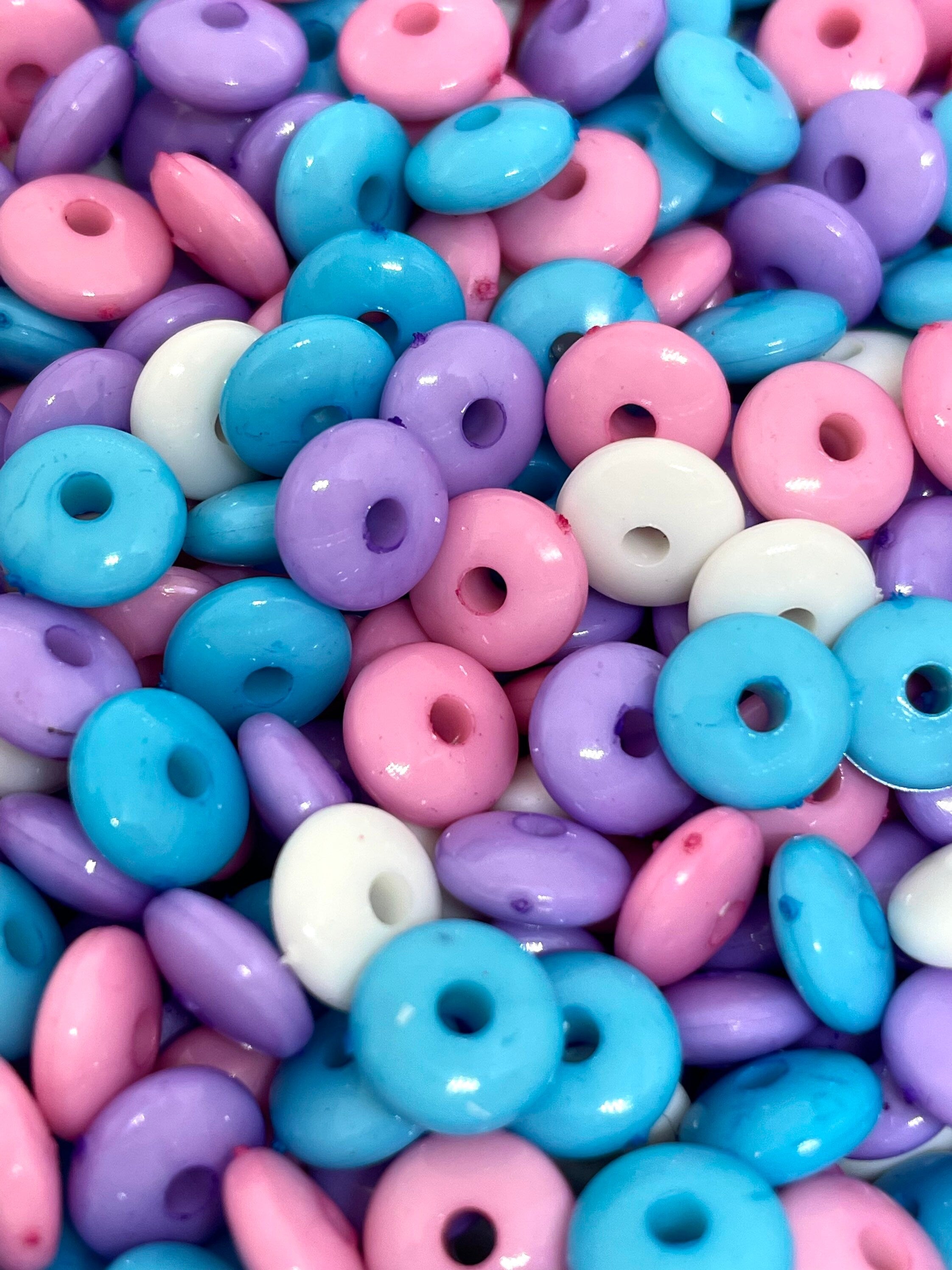 Candy Necklace Beads, Pastel Candy Beads for Jewelry Making, Rondelle Beads for Bracelet, Necklace