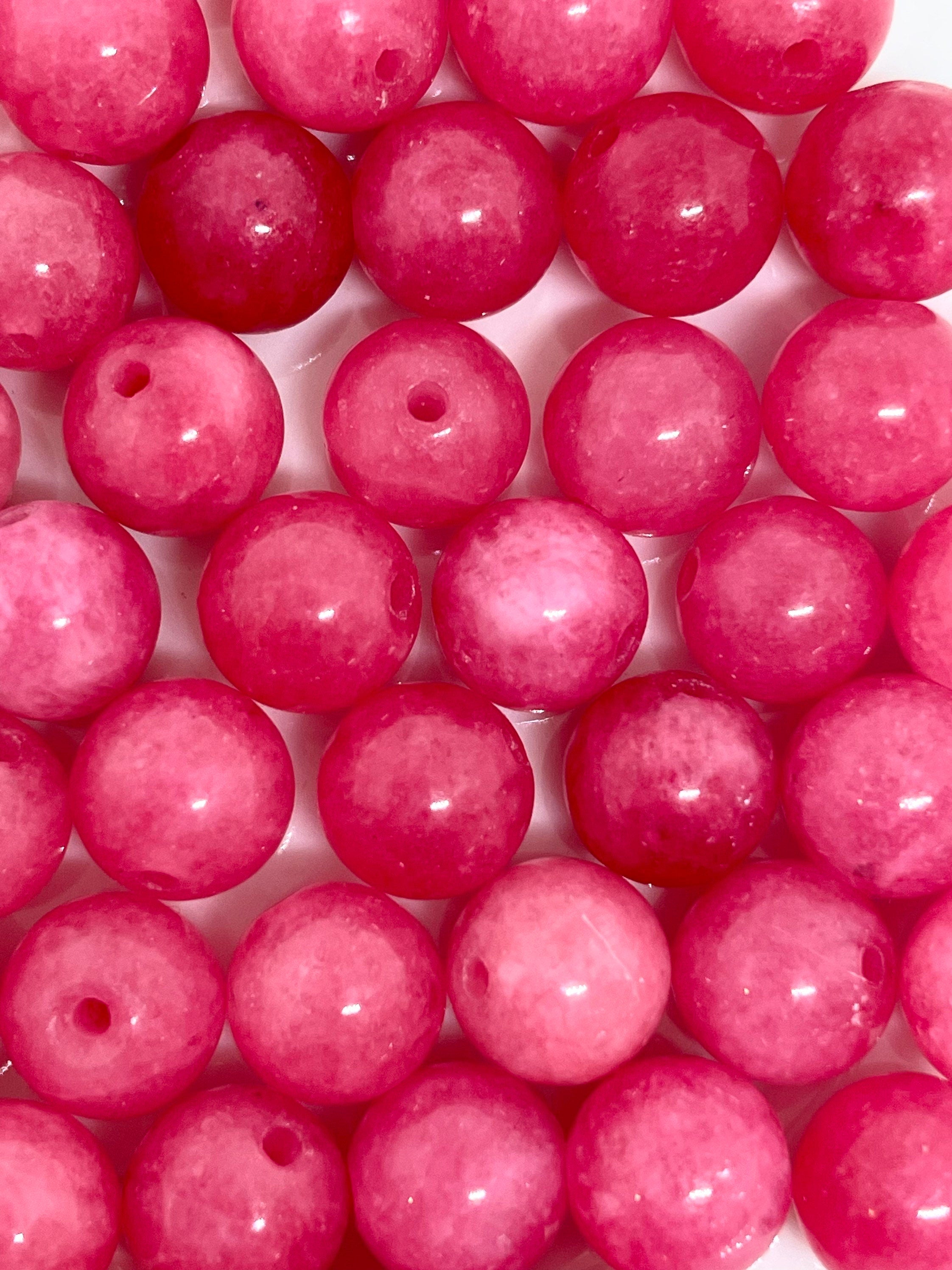 8mm Dark Pink Rhodonite Beads