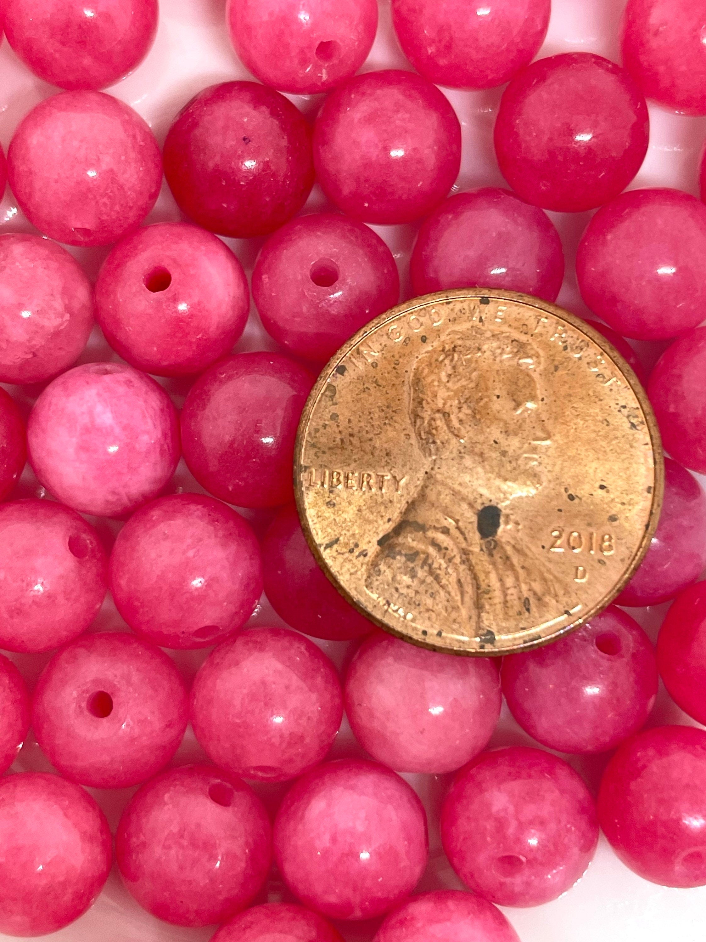 8mm Dark Pink Rhodonite Beads