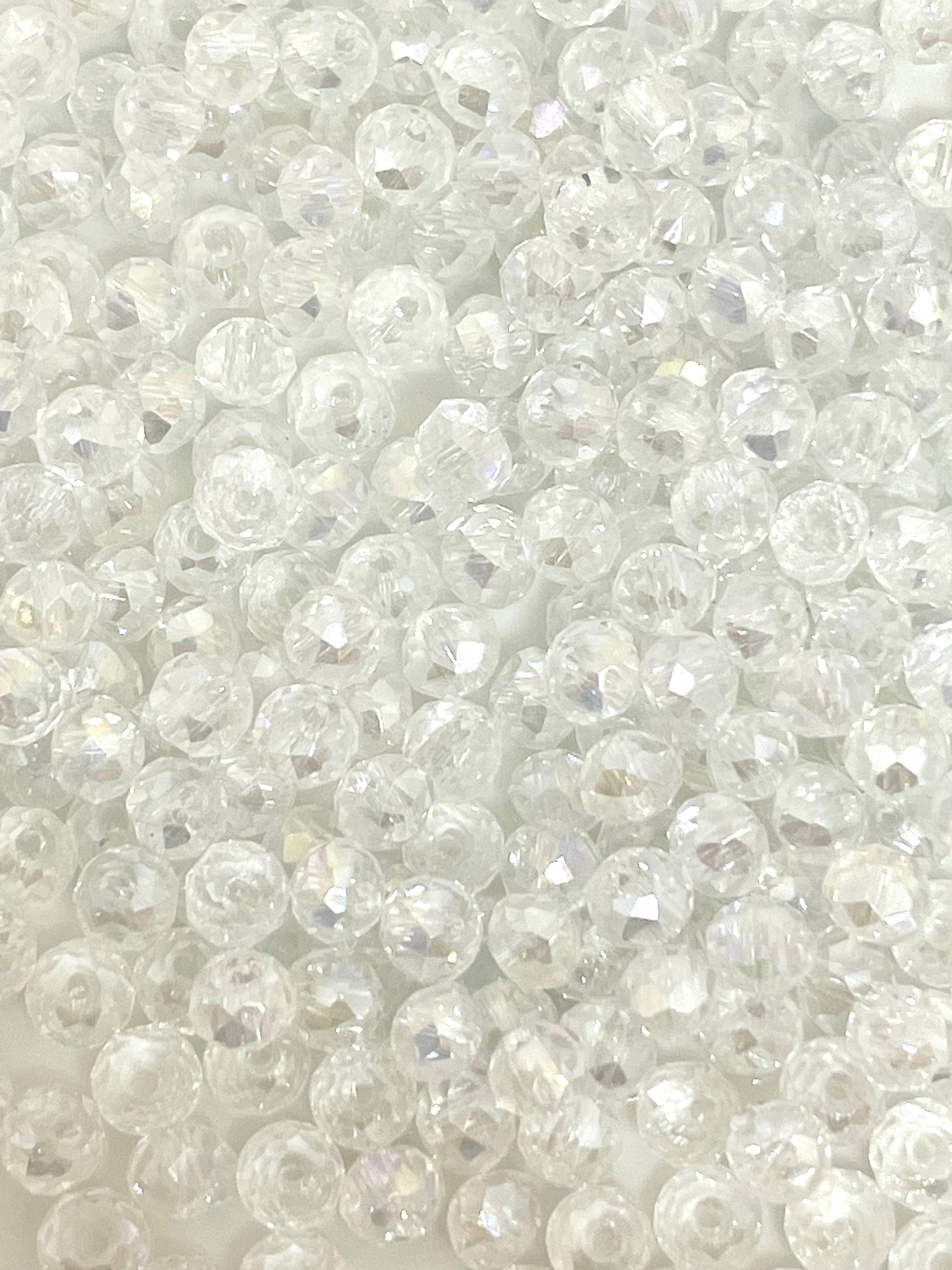 4mm Tiny Iridescent Faceted Beads