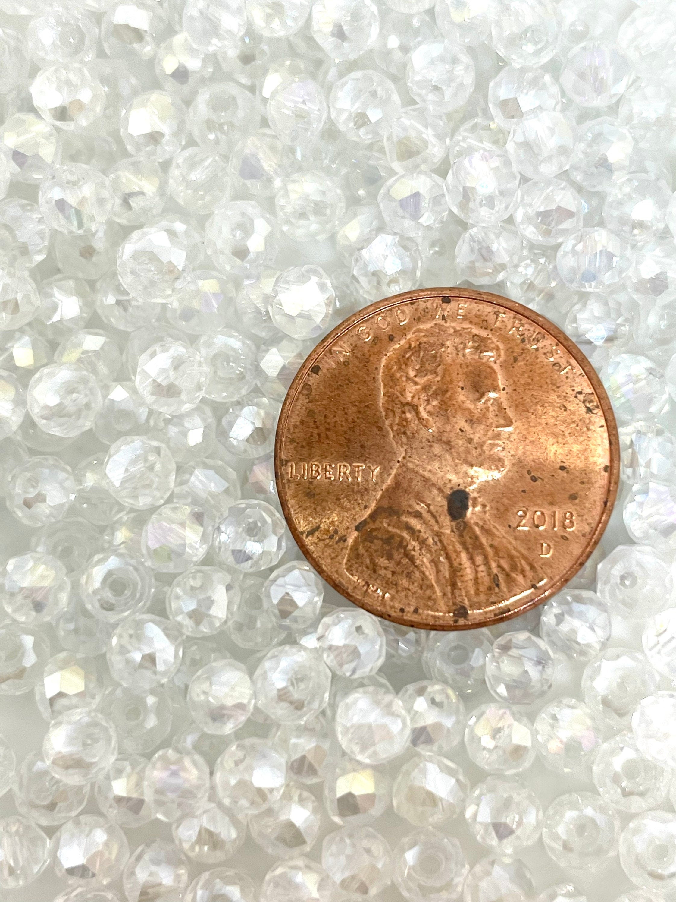 4mm Tiny Iridescent Faceted Beads