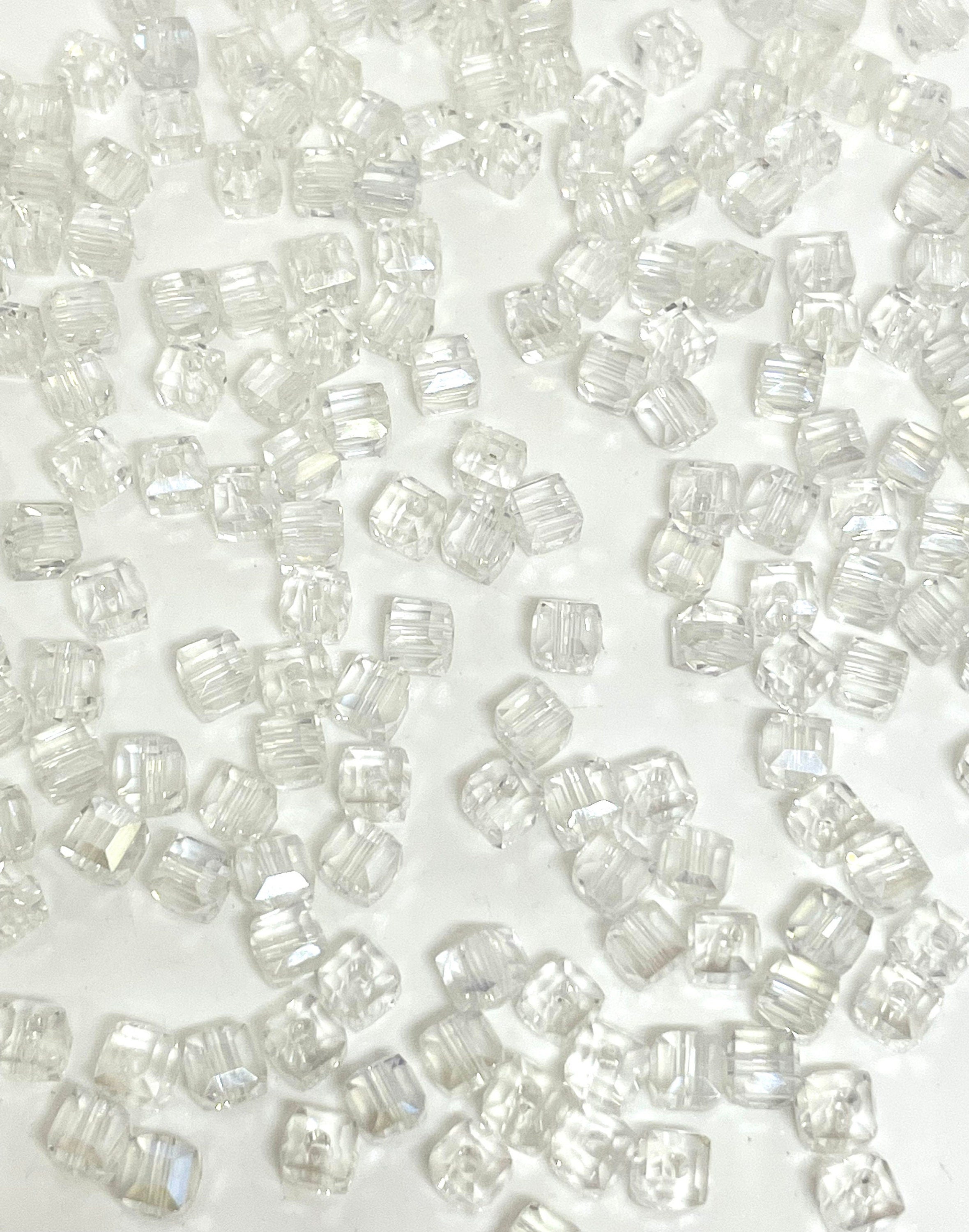4mm Beautiful Faceted Glass Cube Beads