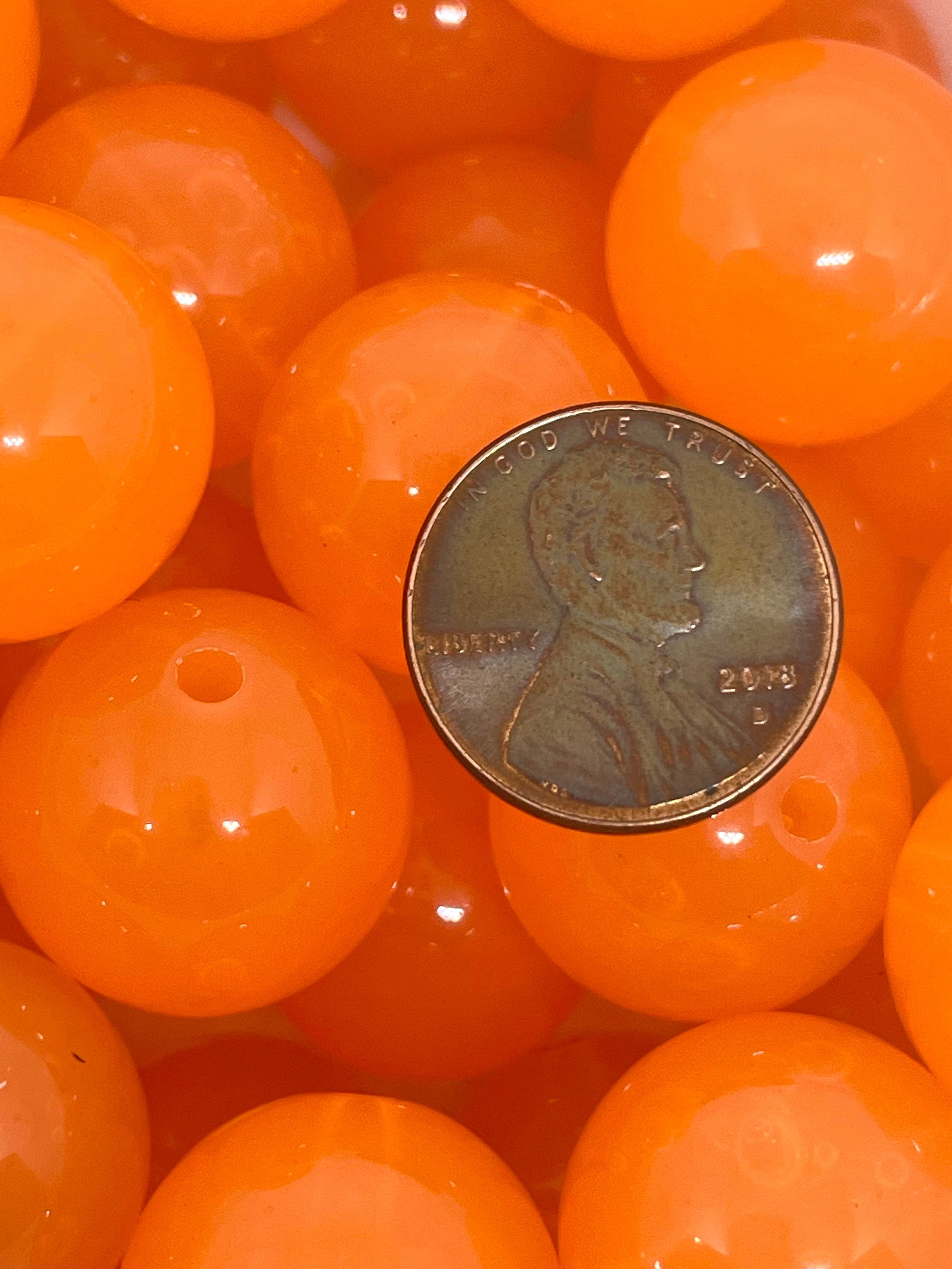 20mm Translucent Orange Bubblegum Beads