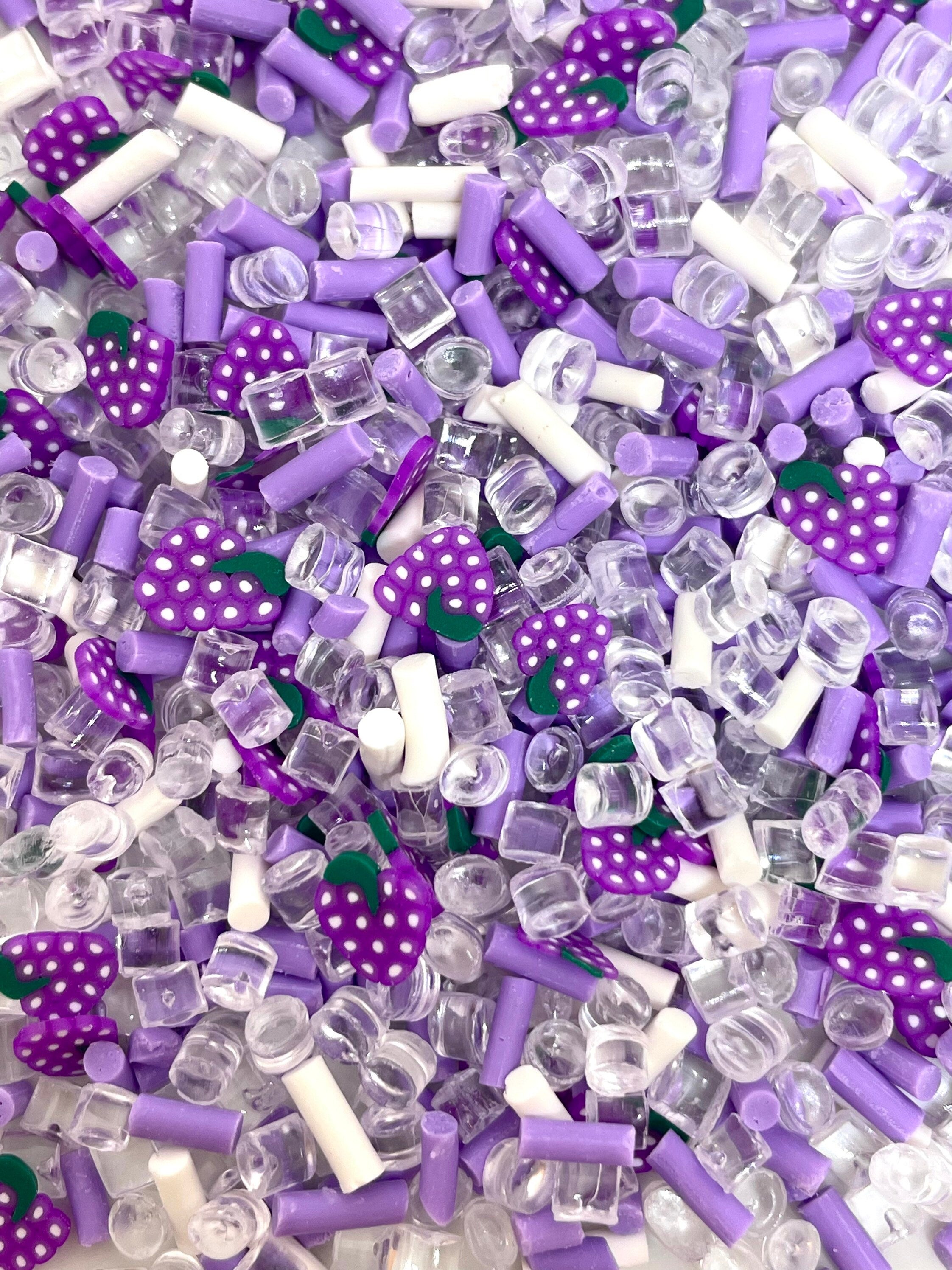 Grape Bubblegum Sprinkle Mix, Clay Sprinkles, Decoden, Nail Art, Slime Mixers, Topping, Fake Cupcake Sprinkles
