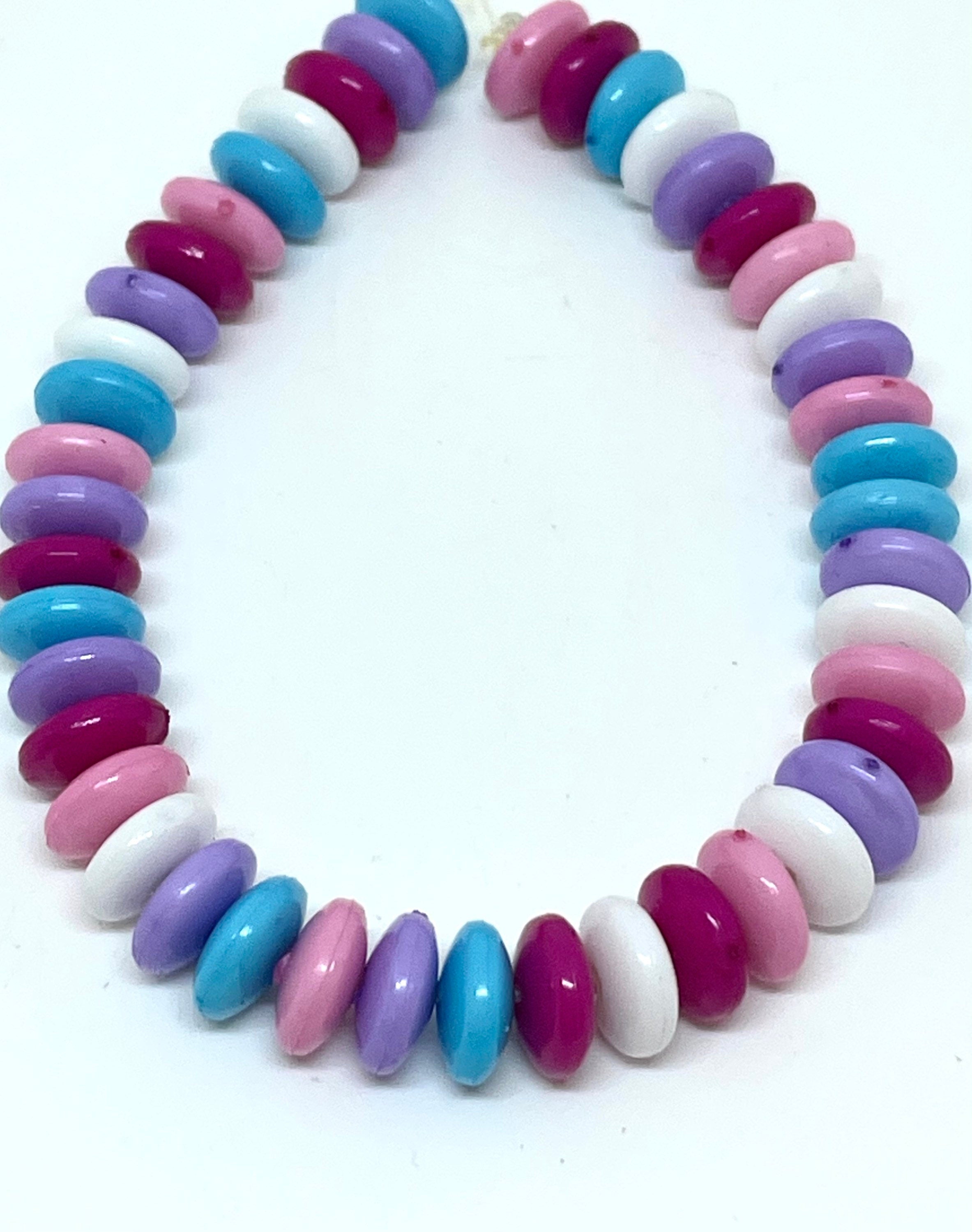 Candy Necklace Beads, Pastel Candy Beads for Jewelry Making, Rondelle Beads for Bracelet, Necklace