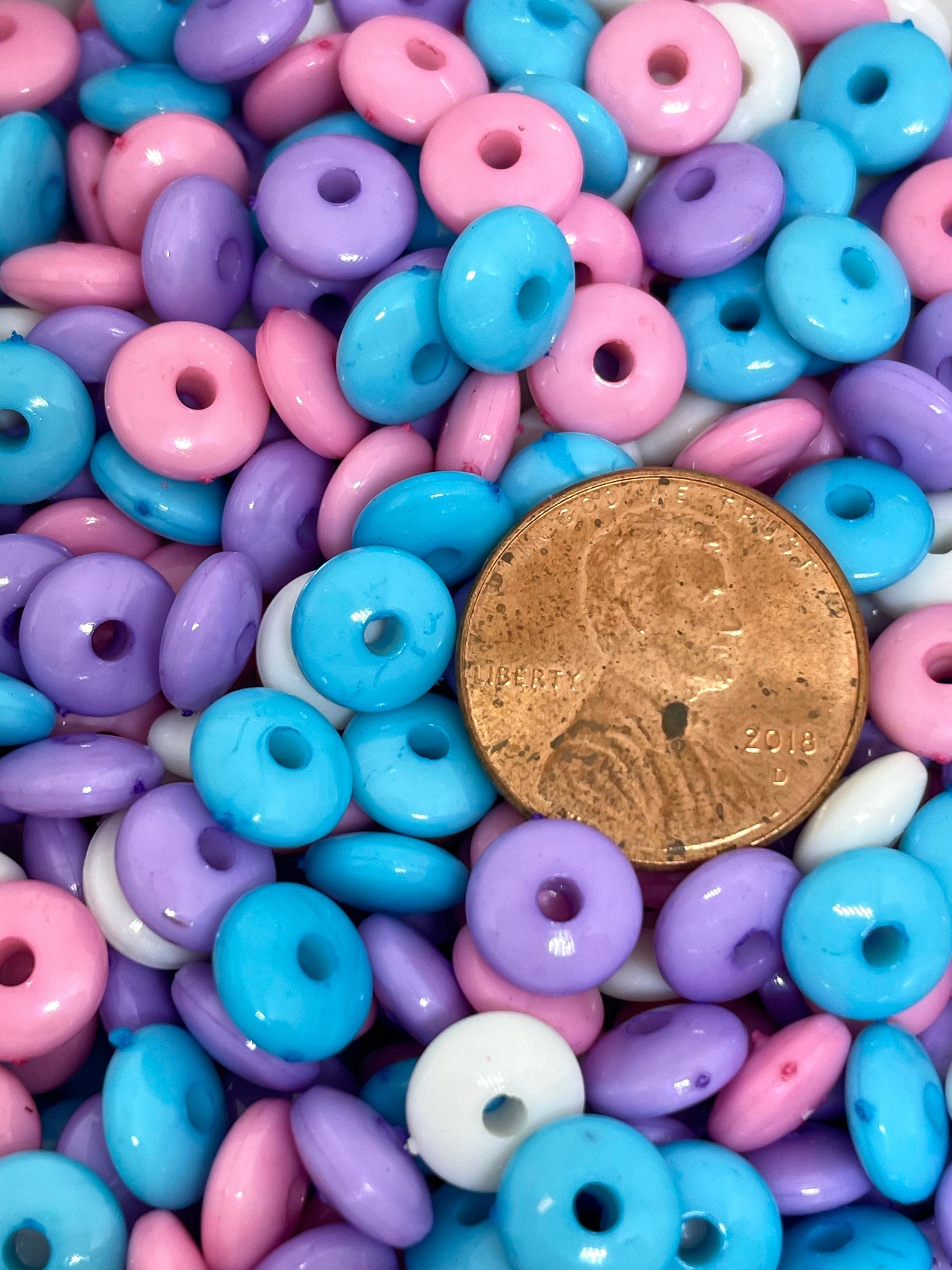 Candy Necklace Beads, Pastel Candy Beads for Jewelry Making, Rondelle Beads for Bracelet, Necklace