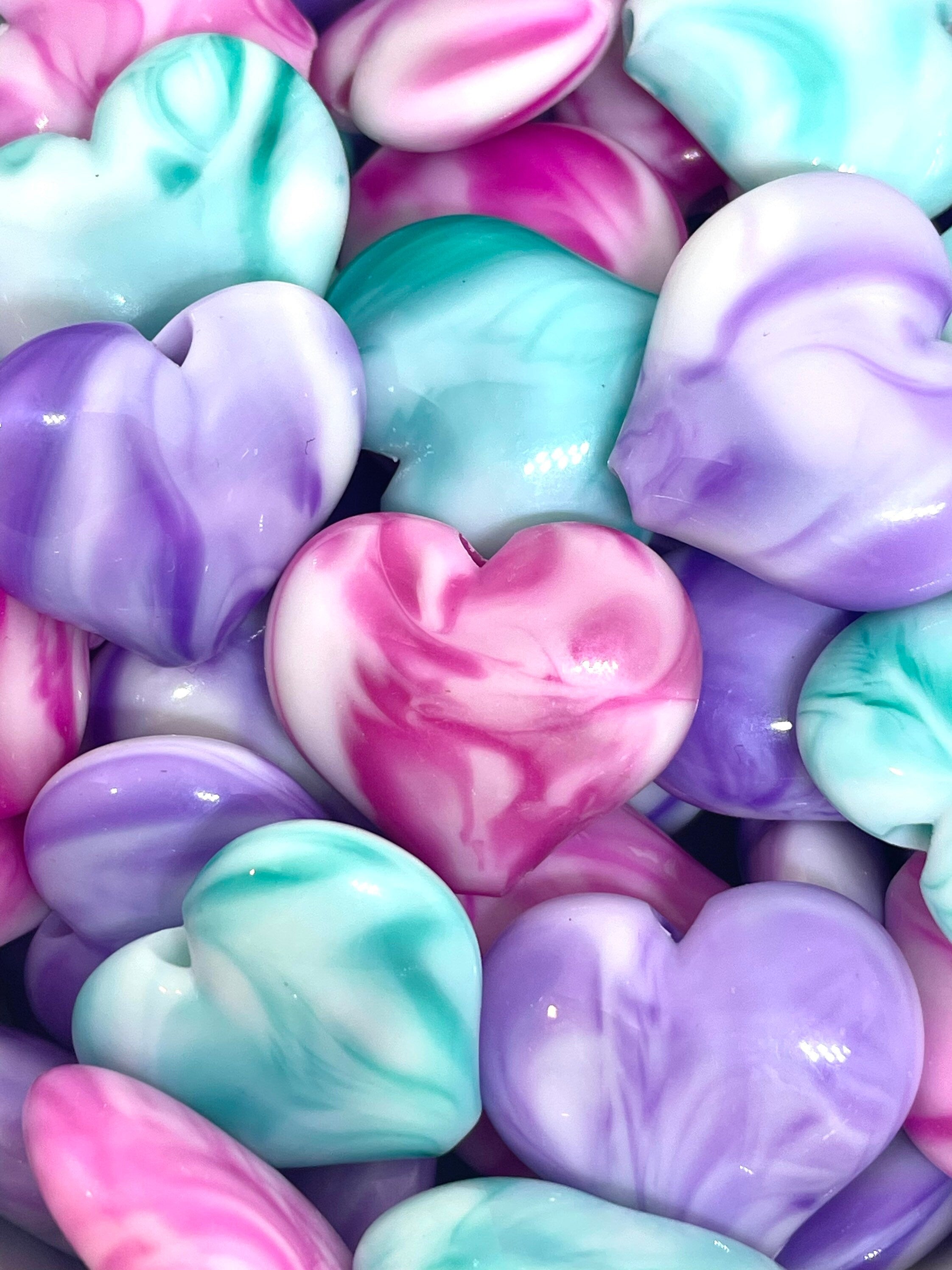 23mm Mermaid Heart Pendant Assorted Beads