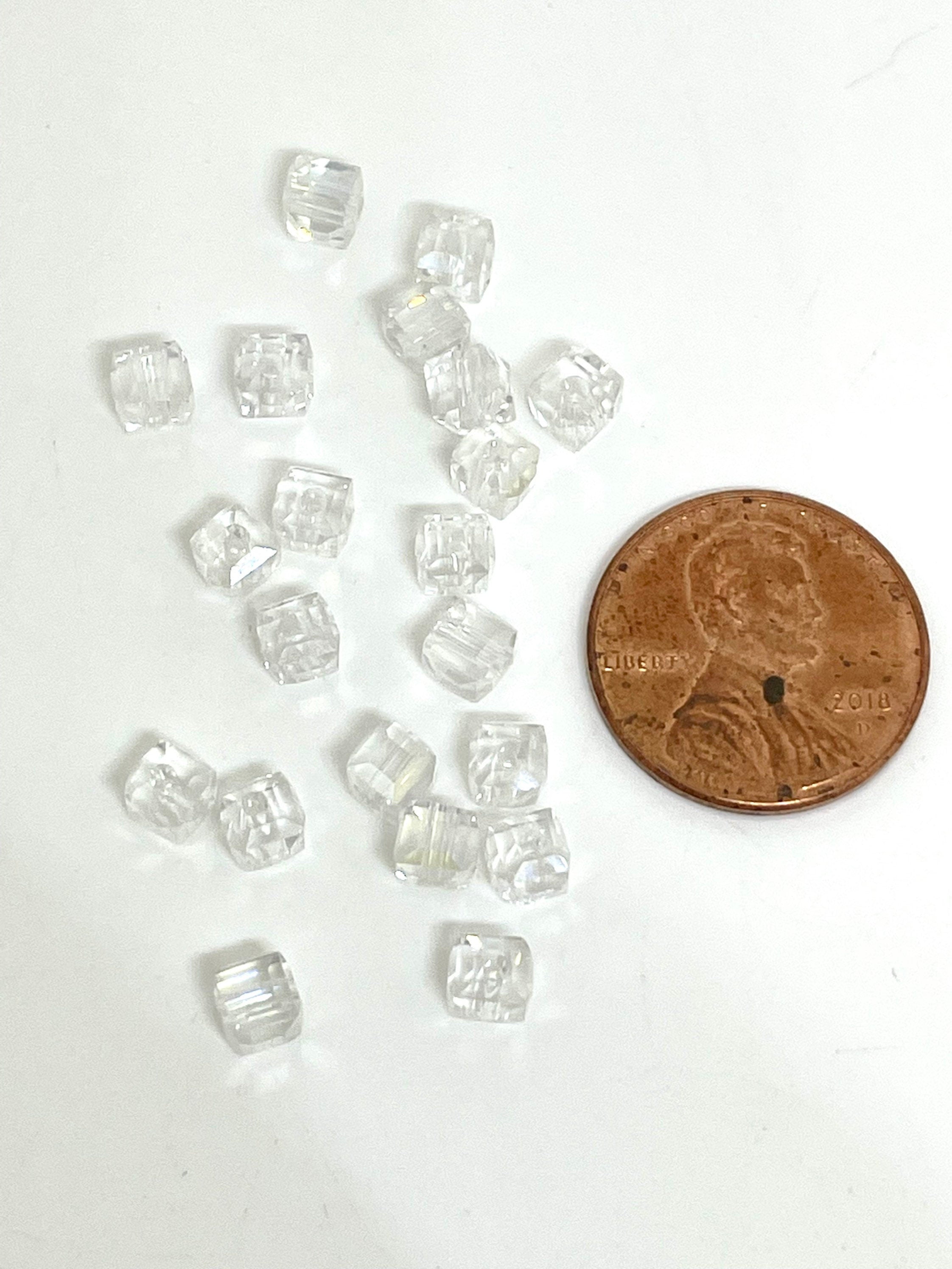 4mm Beautiful Faceted Glass Cube Beads