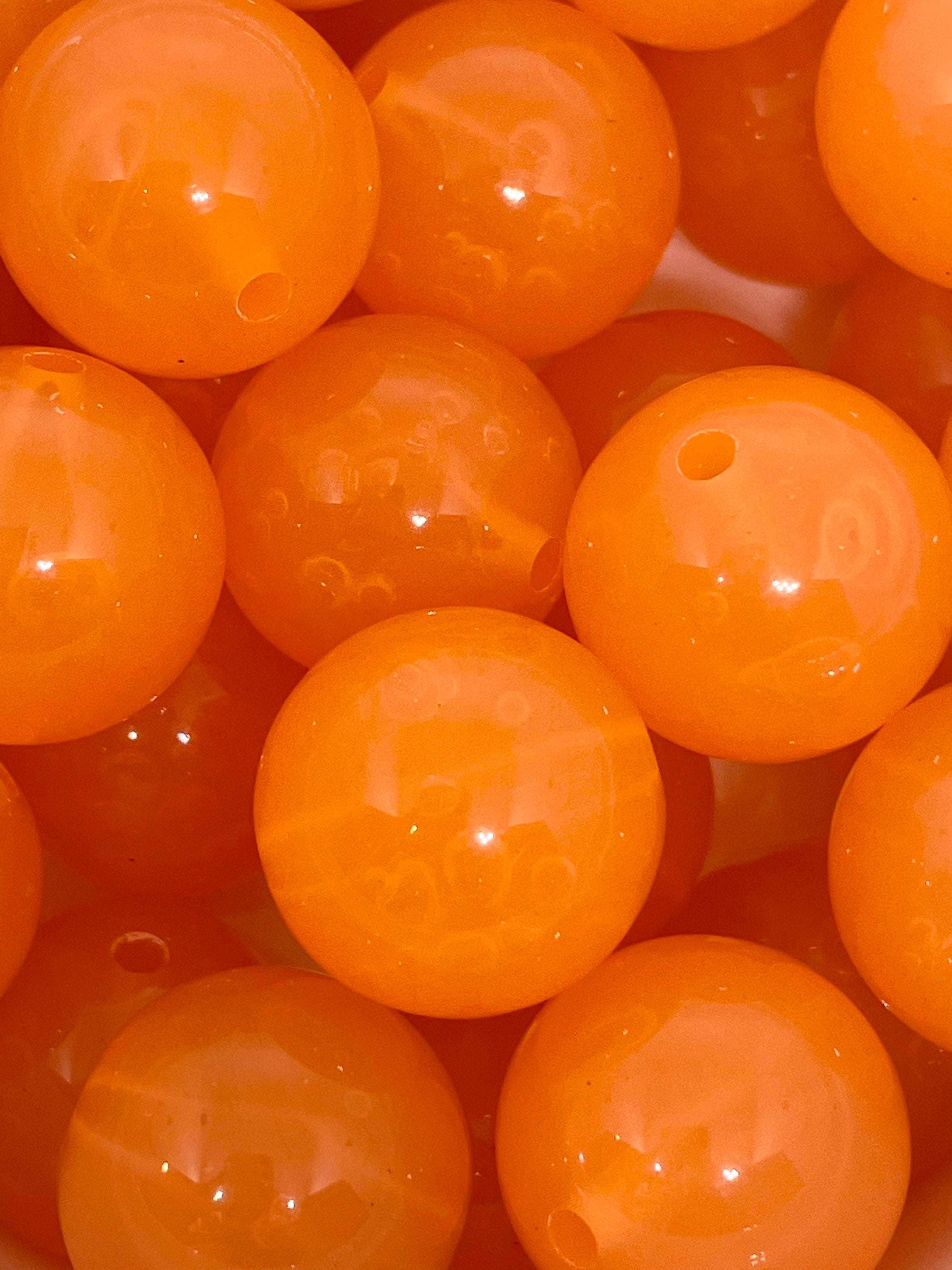 20mm Translucent Orange Bubblegum Beads