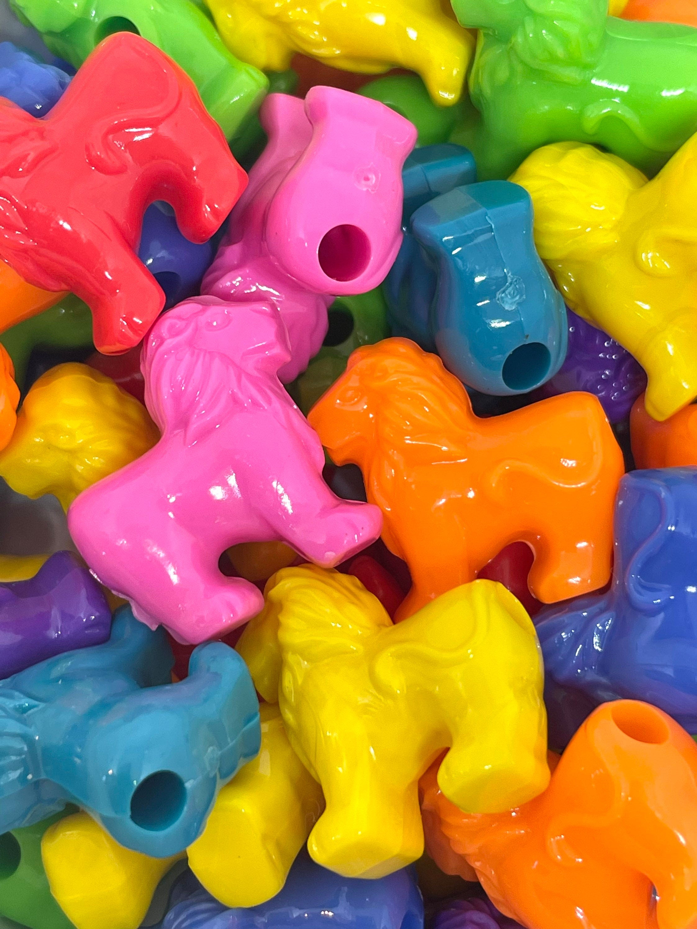 Bright Colored Lion Beads, Pendant, Charm, Spacer Beads, Leo the Lion, Animal Beads