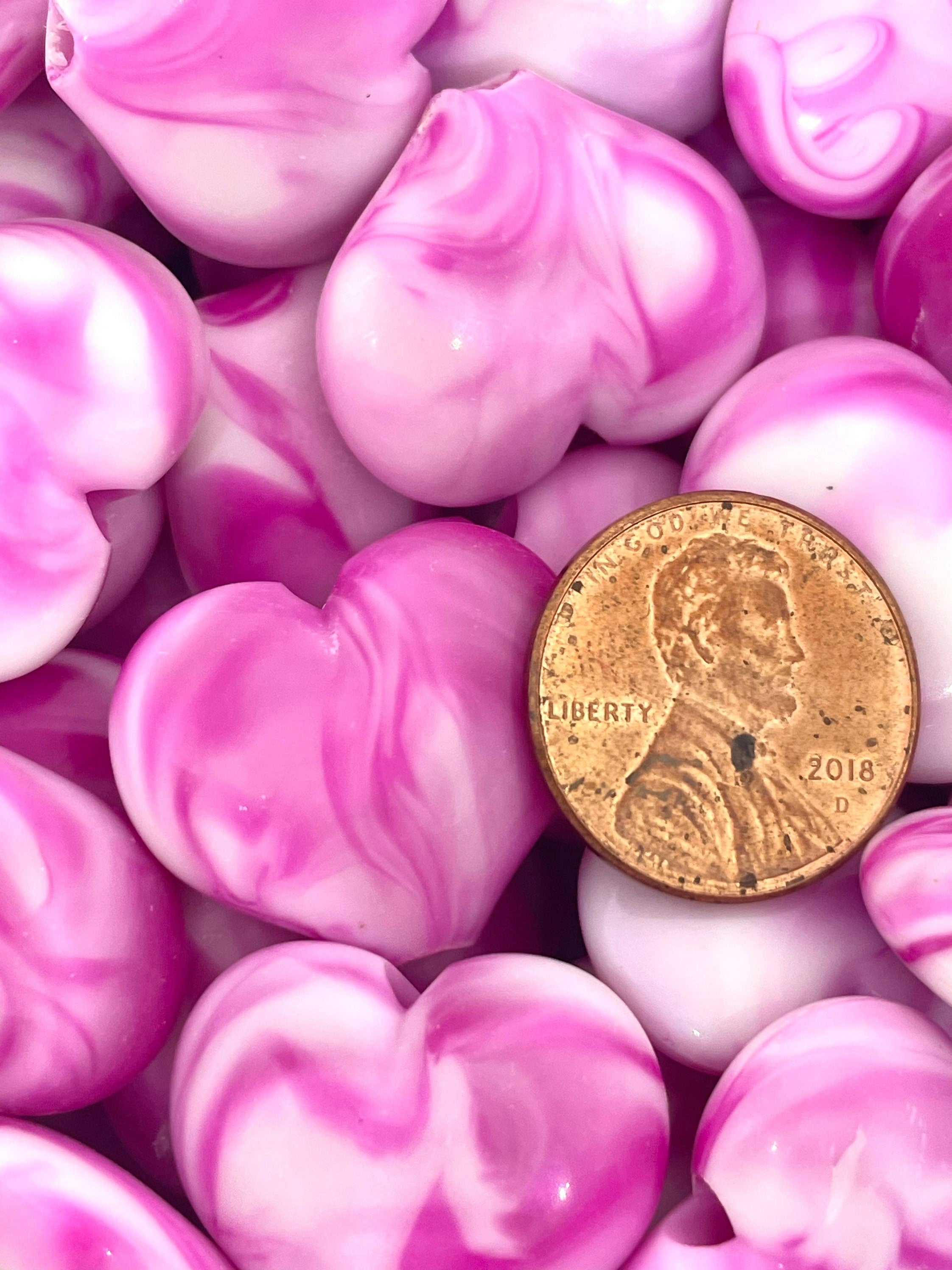 23mm Pink Magenta Heart Pendant