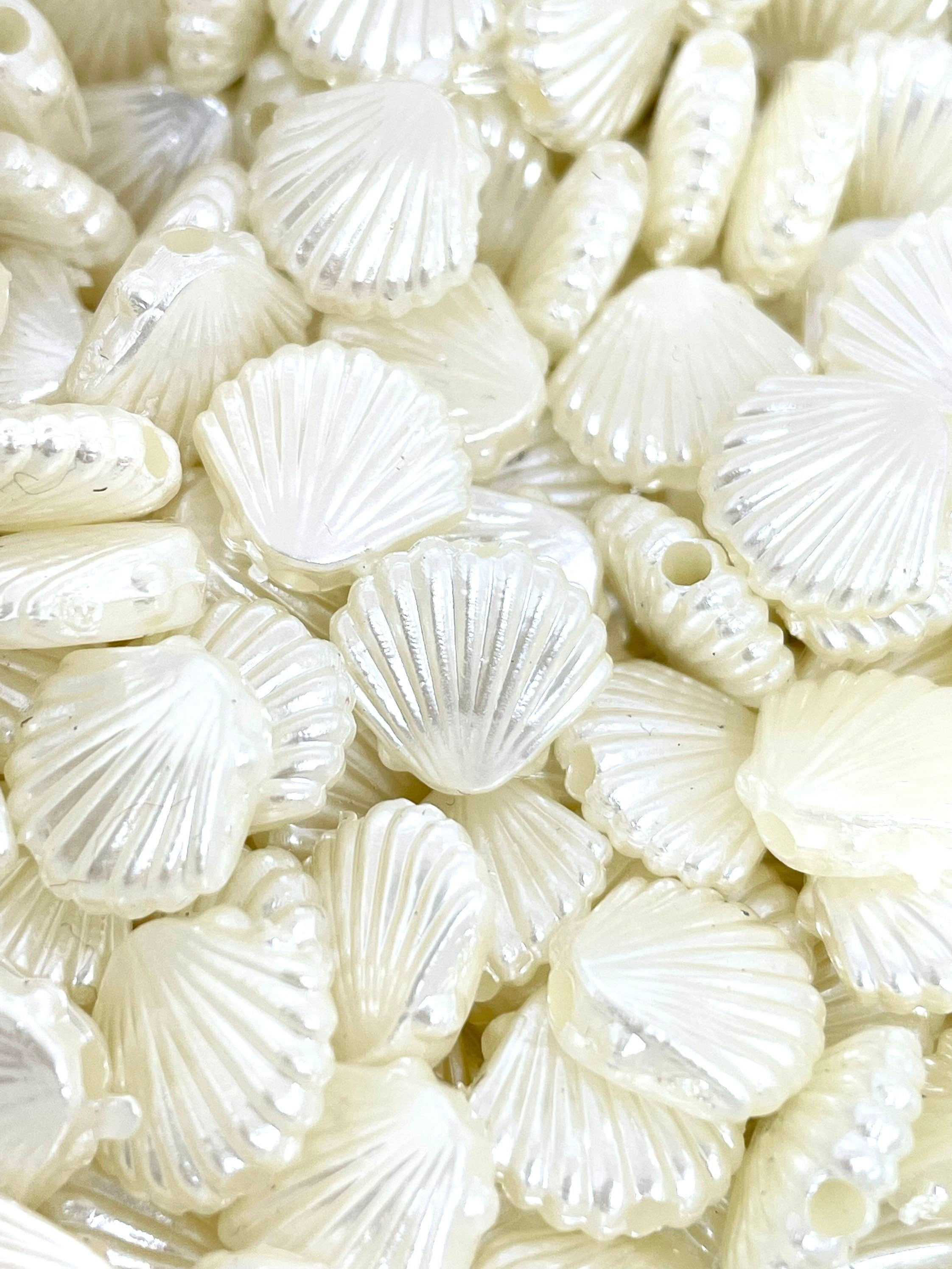 Ivory Mermaid Shell Beads: 10mm Ocean-Themed Elegance!