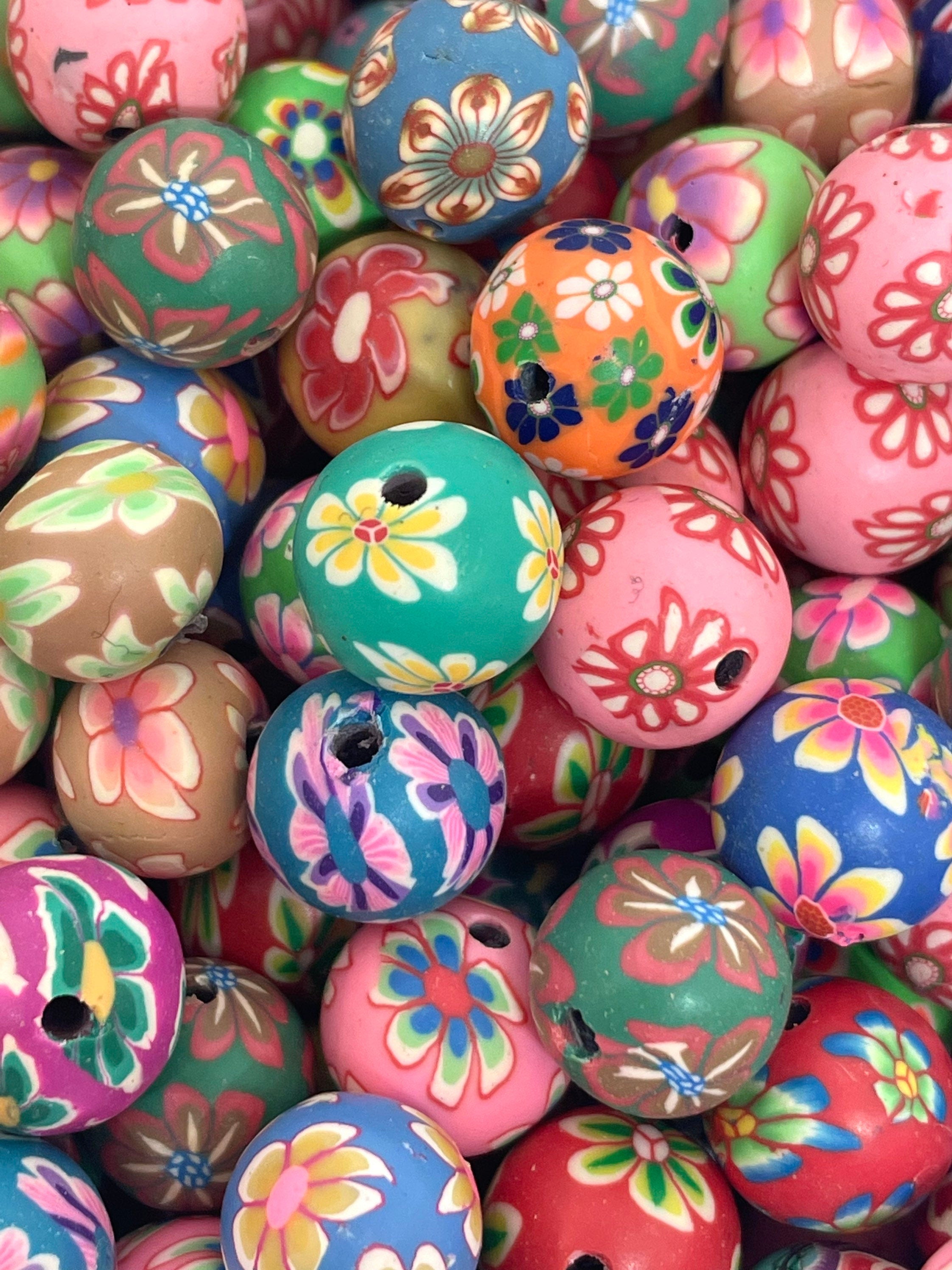 12mm Boho Polymer Clay Beads