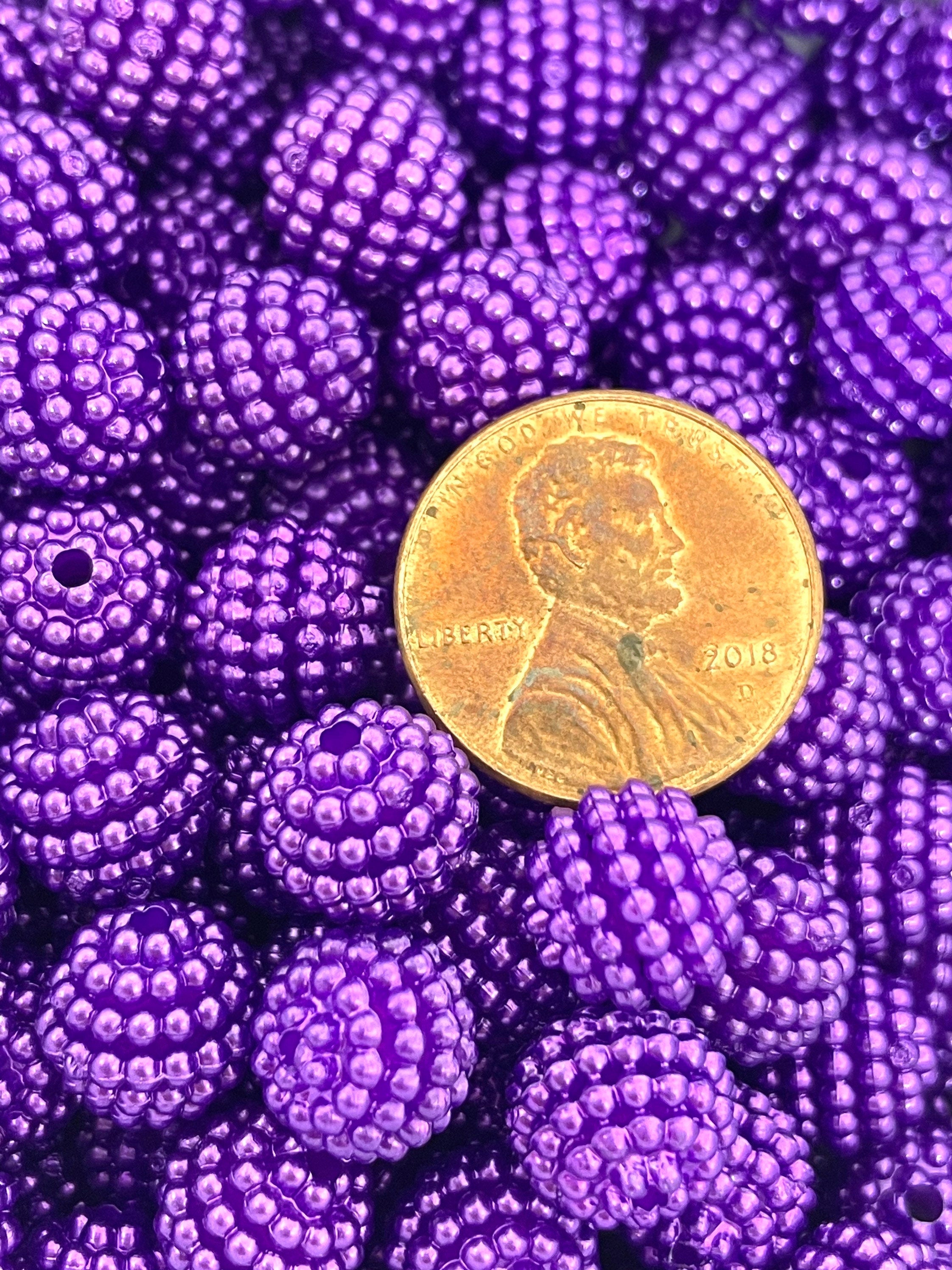 Bright Purple Berry Beads, Fruit Beads for Jewelry Making, Charms