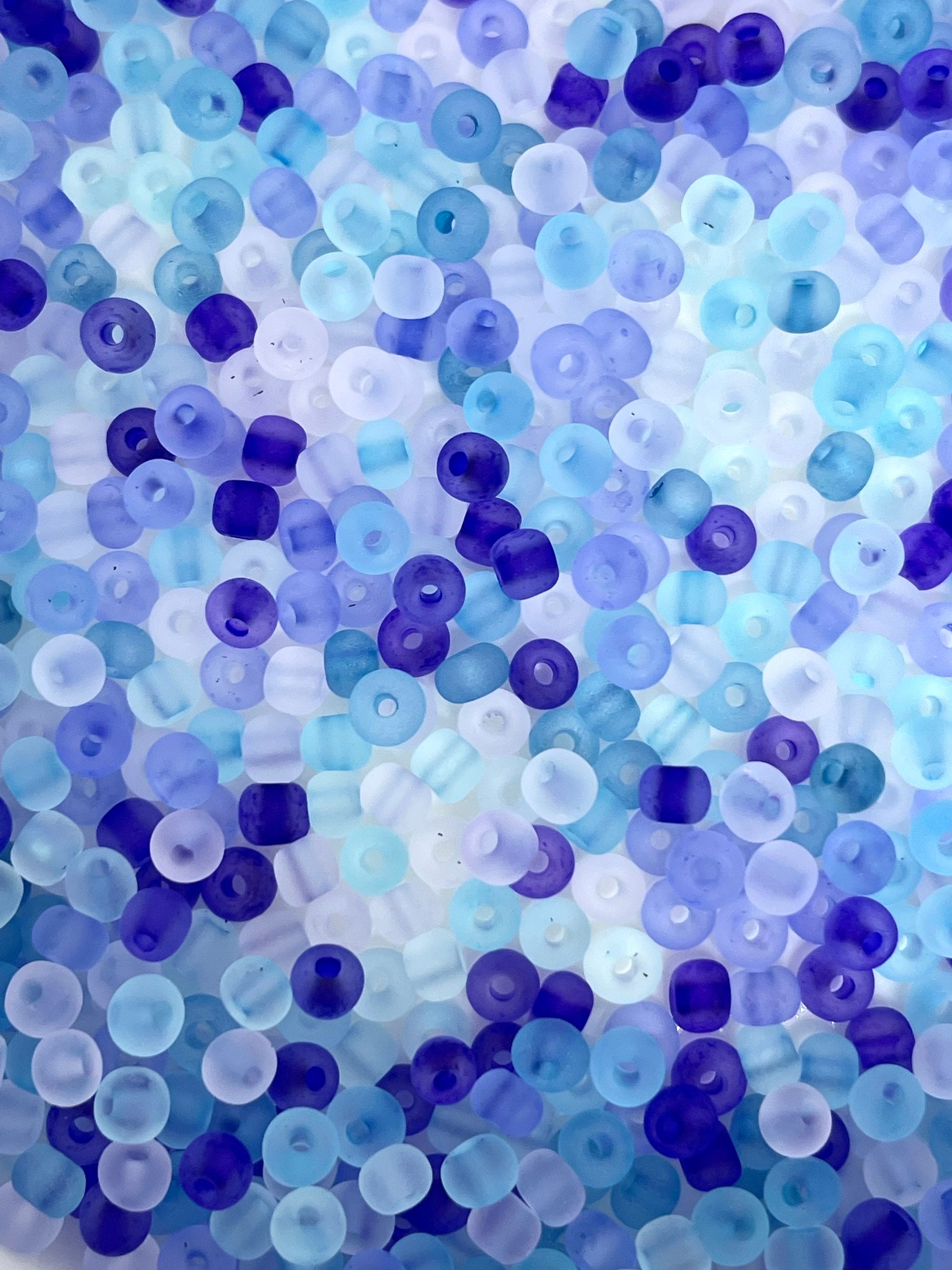 Tiny Frozen Seed Bead Mix, Czech Glass Beads, Delicate Beads, Christmas Beads