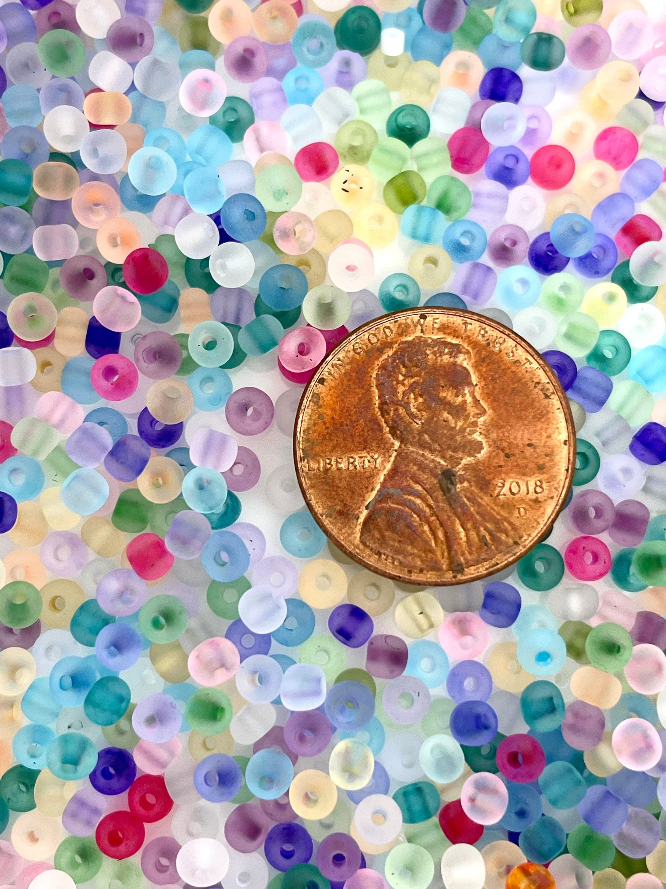Tiny Rainbow Candy Bead Mix, Unique Bead Soup, Czech Glass Beads, Rave Beads