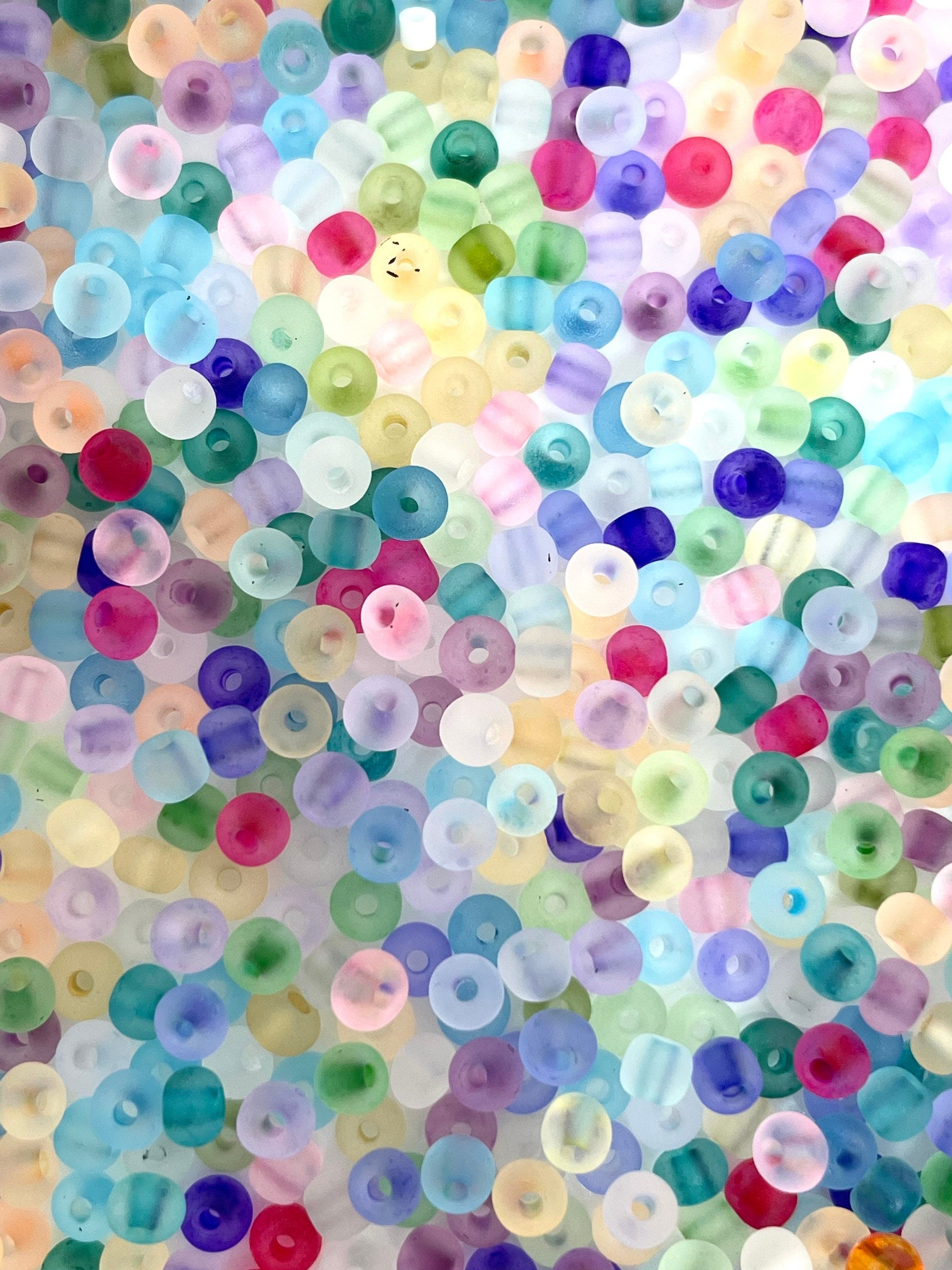 Tiny Rainbow Candy Bead Mix, Unique Bead Soup, Czech Glass Beads, Rave Beads