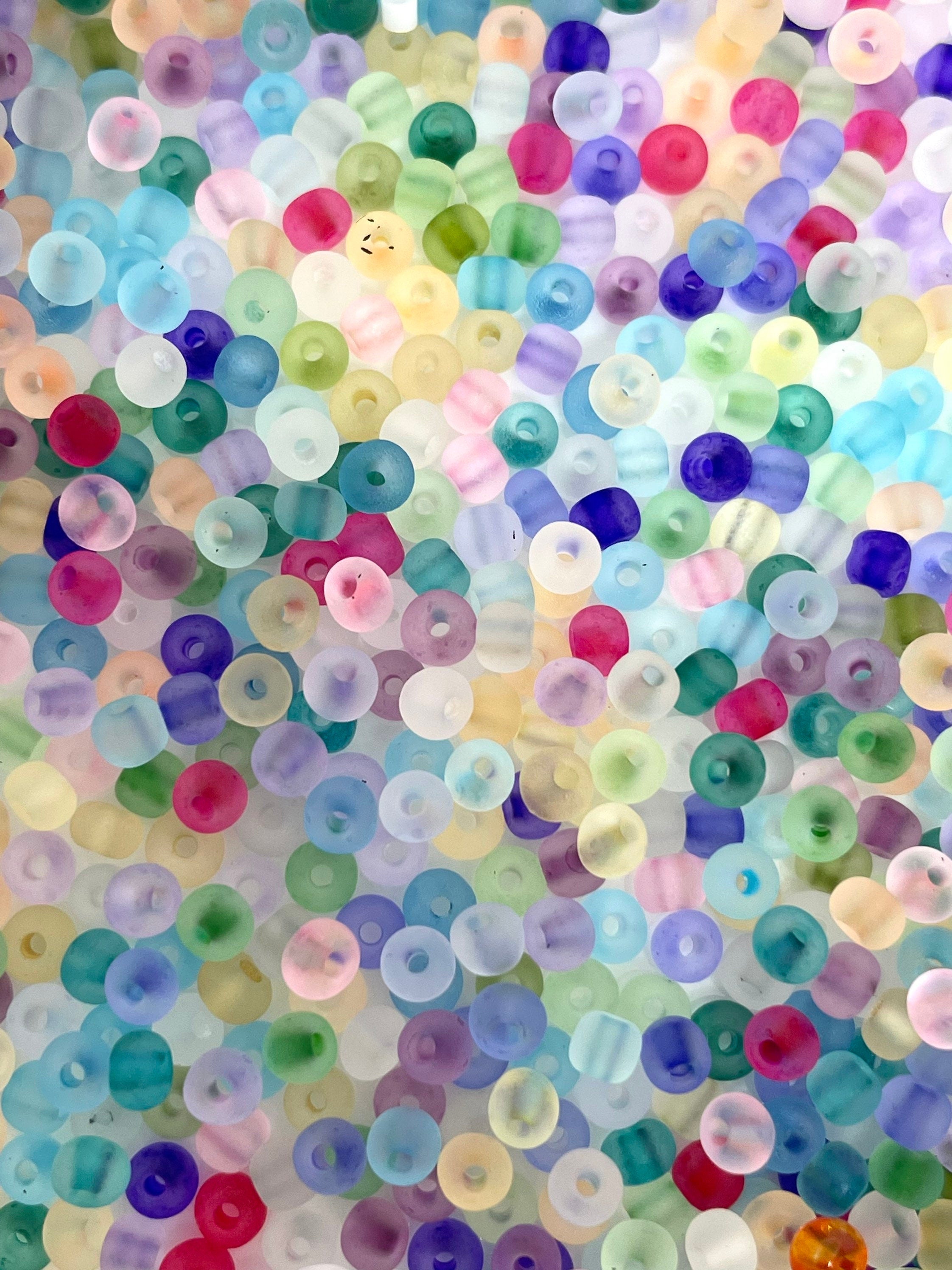 Tiny Rainbow Candy Bead Mix, Unique Bead Soup, Czech Glass Beads, Rave Beads