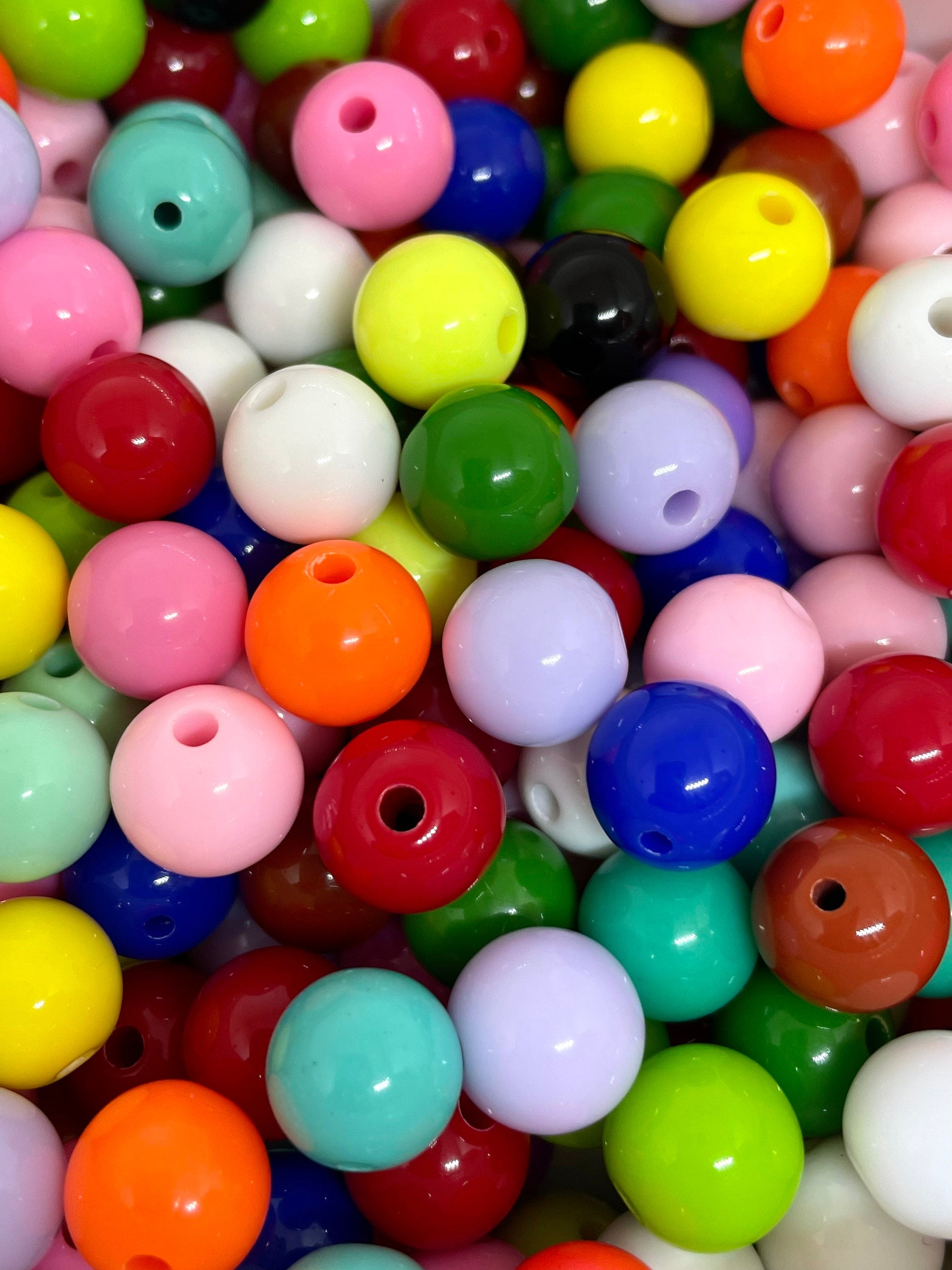 12mm Rainbow Bubblegum Beads