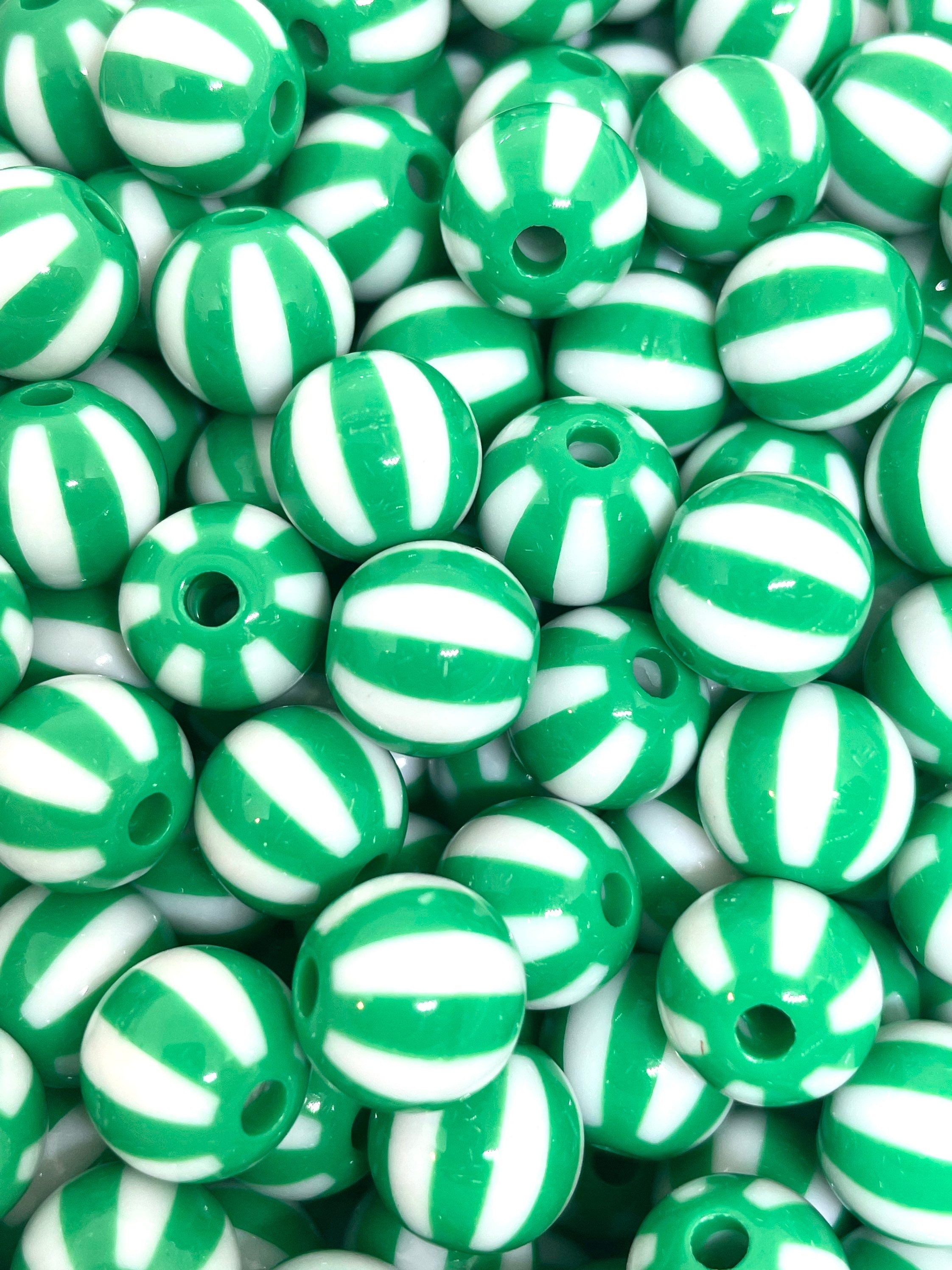 12mm Christmas Peppermint Beads