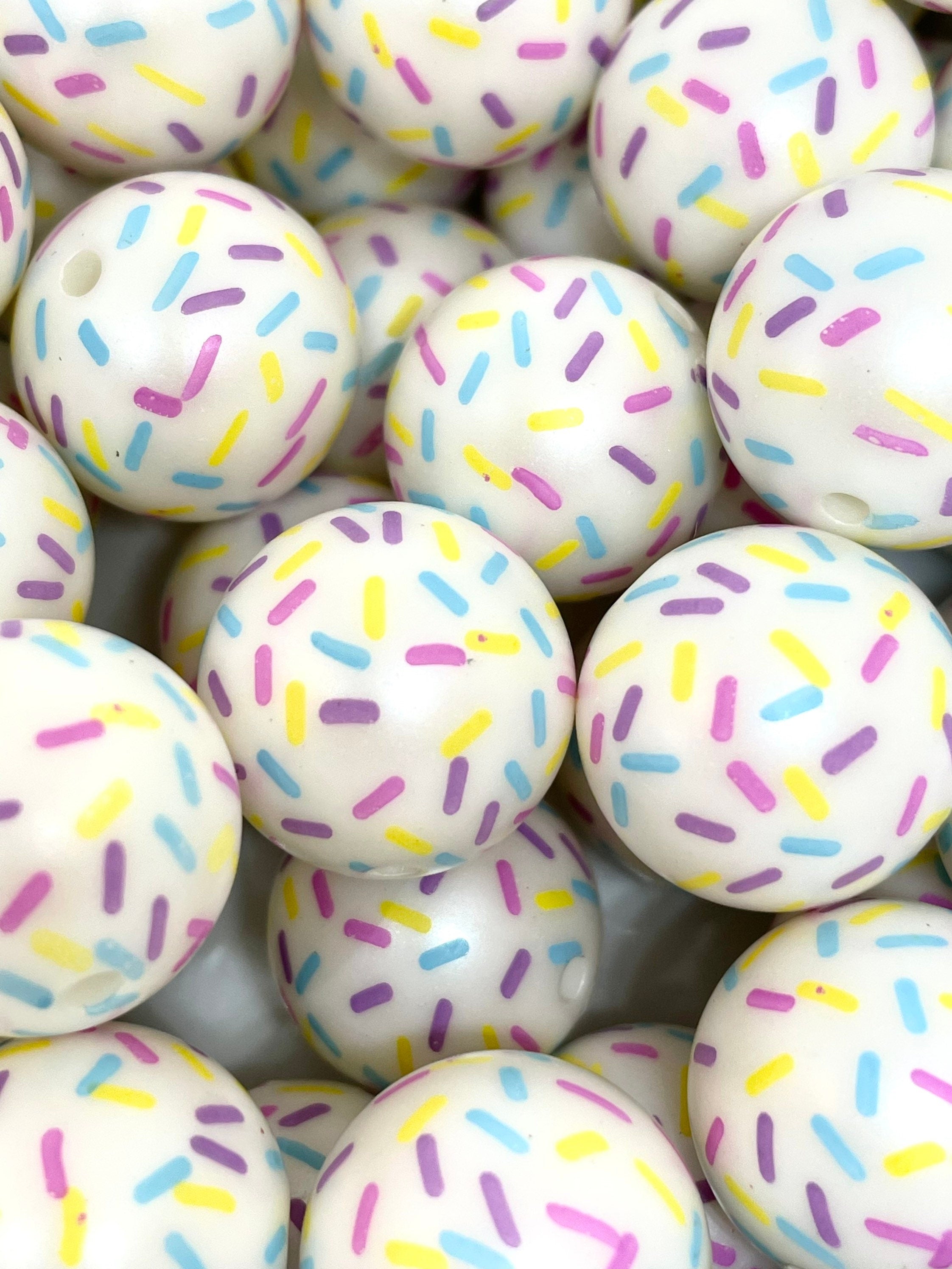 20mm Chunky Pastel Sprinkle Cookie Beads