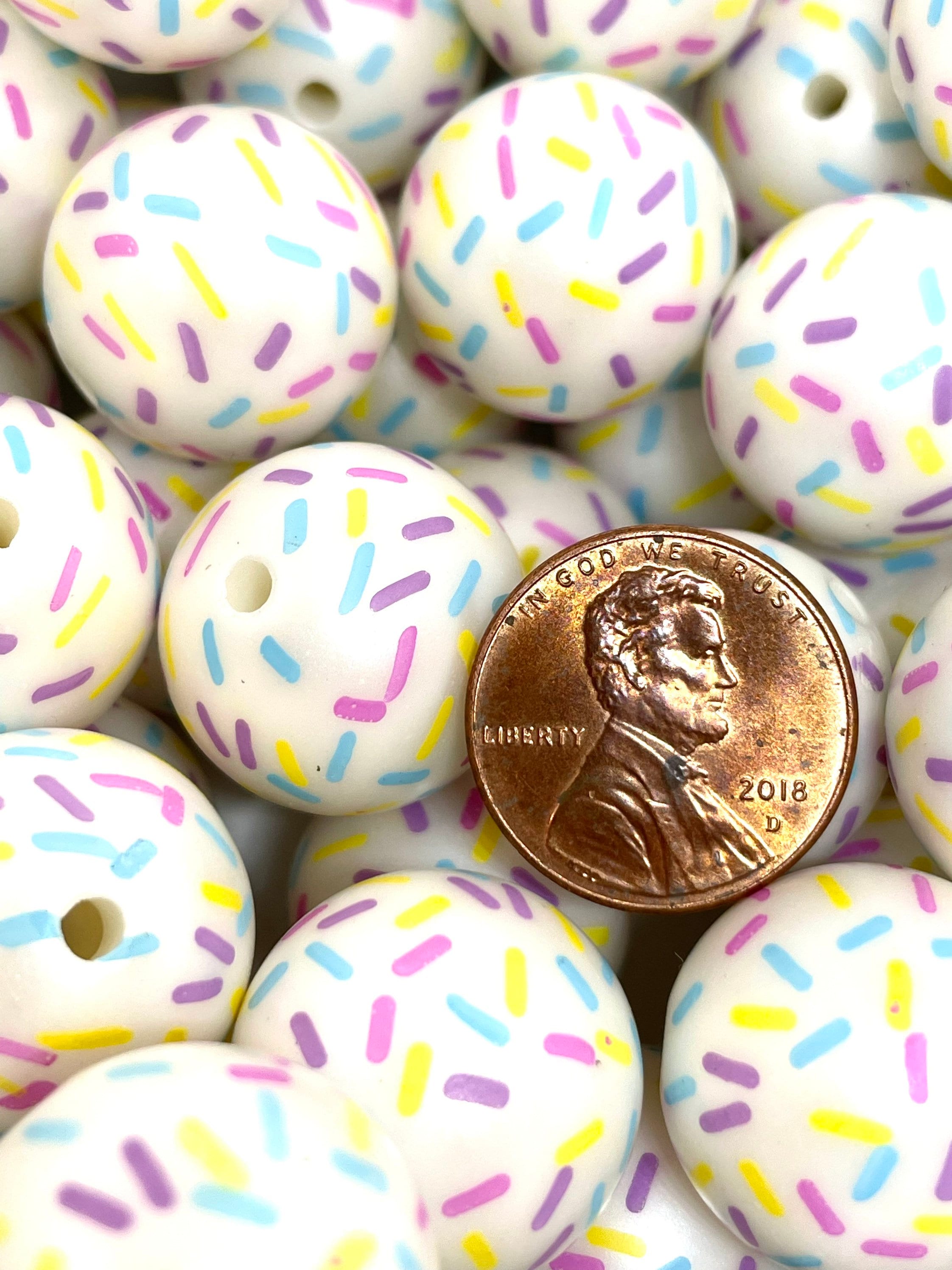 20mm Chunky Pastel Sprinkle Cookie Beads