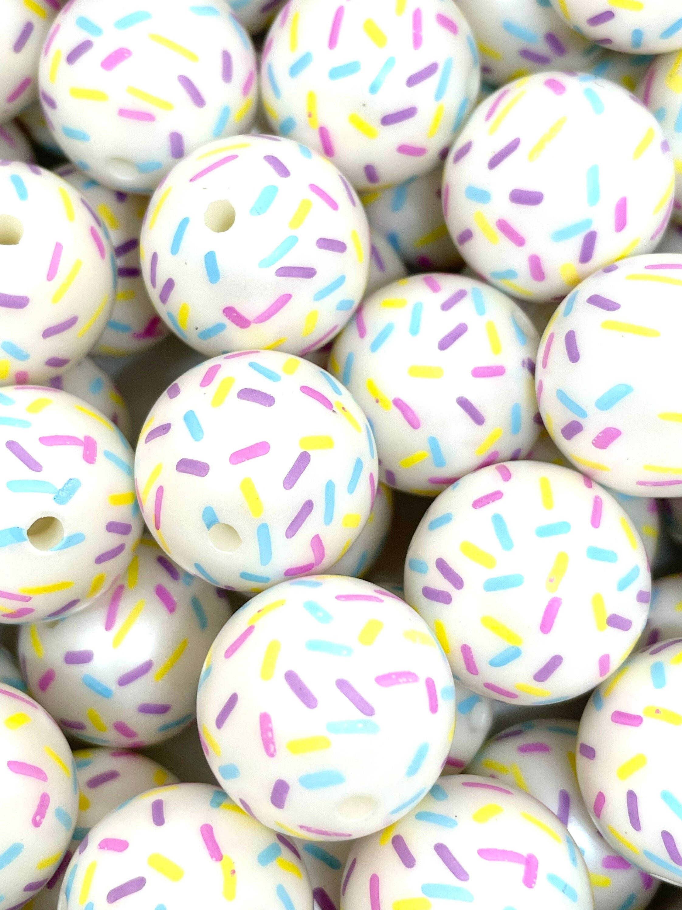 20mm Chunky Pastel Sprinkle Cookie Beads