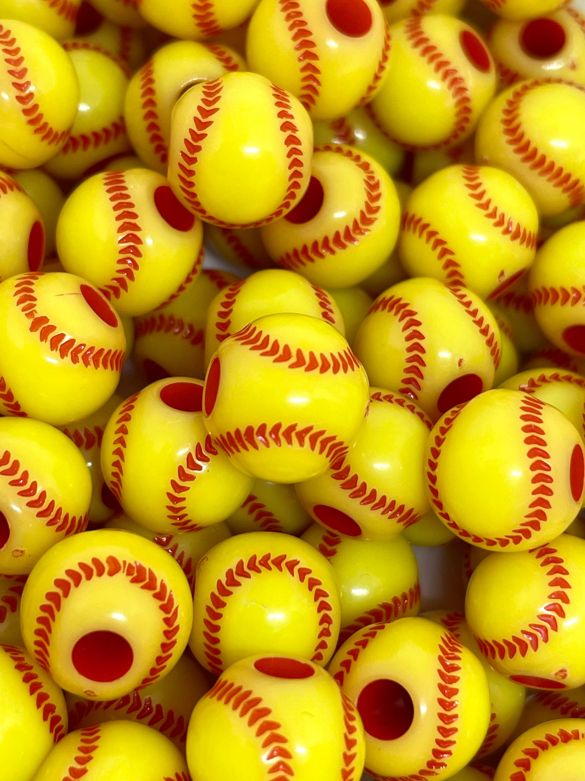 12mm Softball Beads, Sports Beads