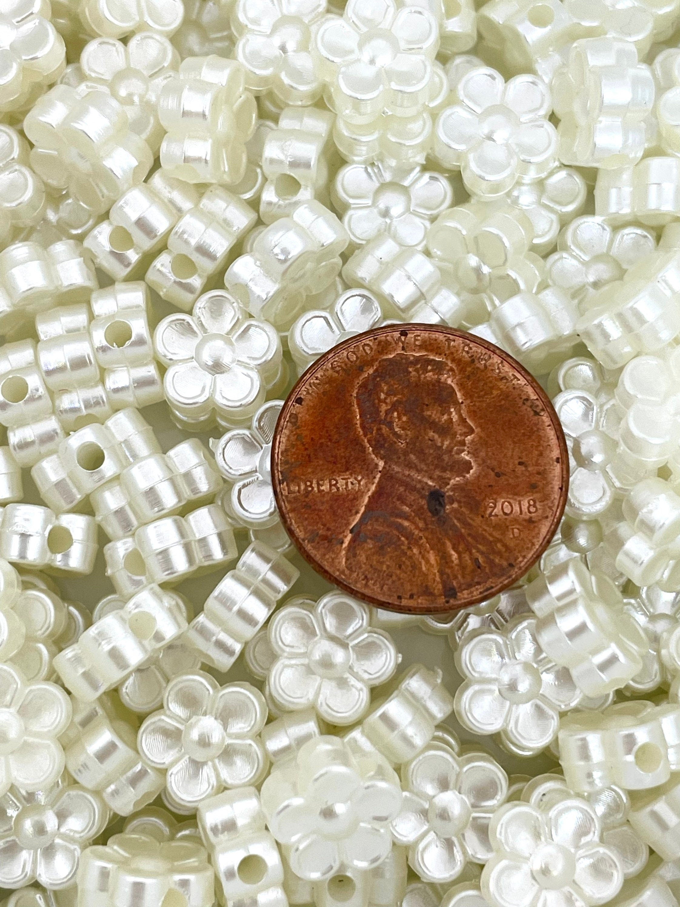9mm Ivory Flower Beads, Flower Charm, Pearl Style Beads, Elegant Beads, Dolly Kei