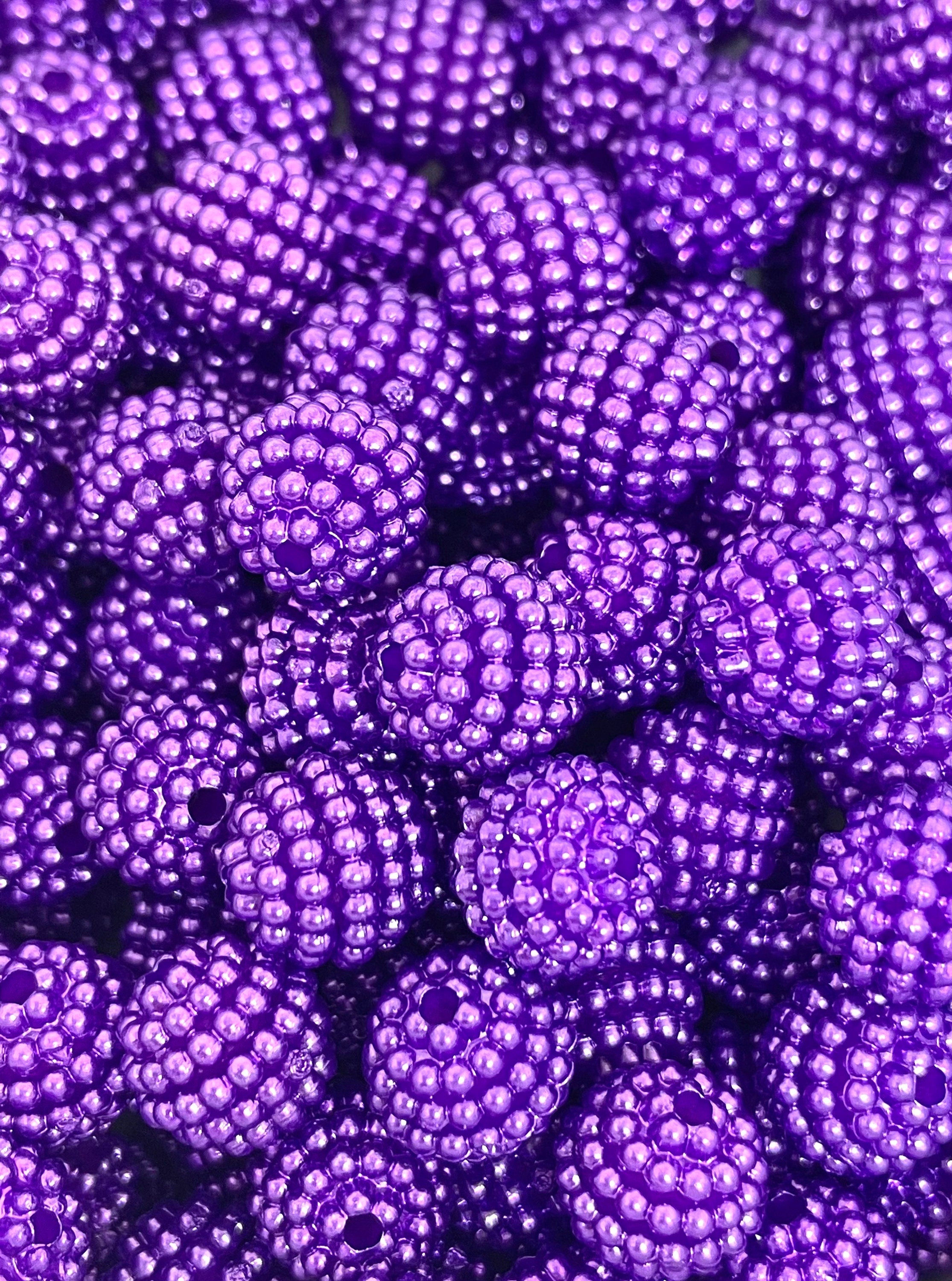 Bright Purple Berry Beads, Fruit Beads for Jewelry Making, Charms