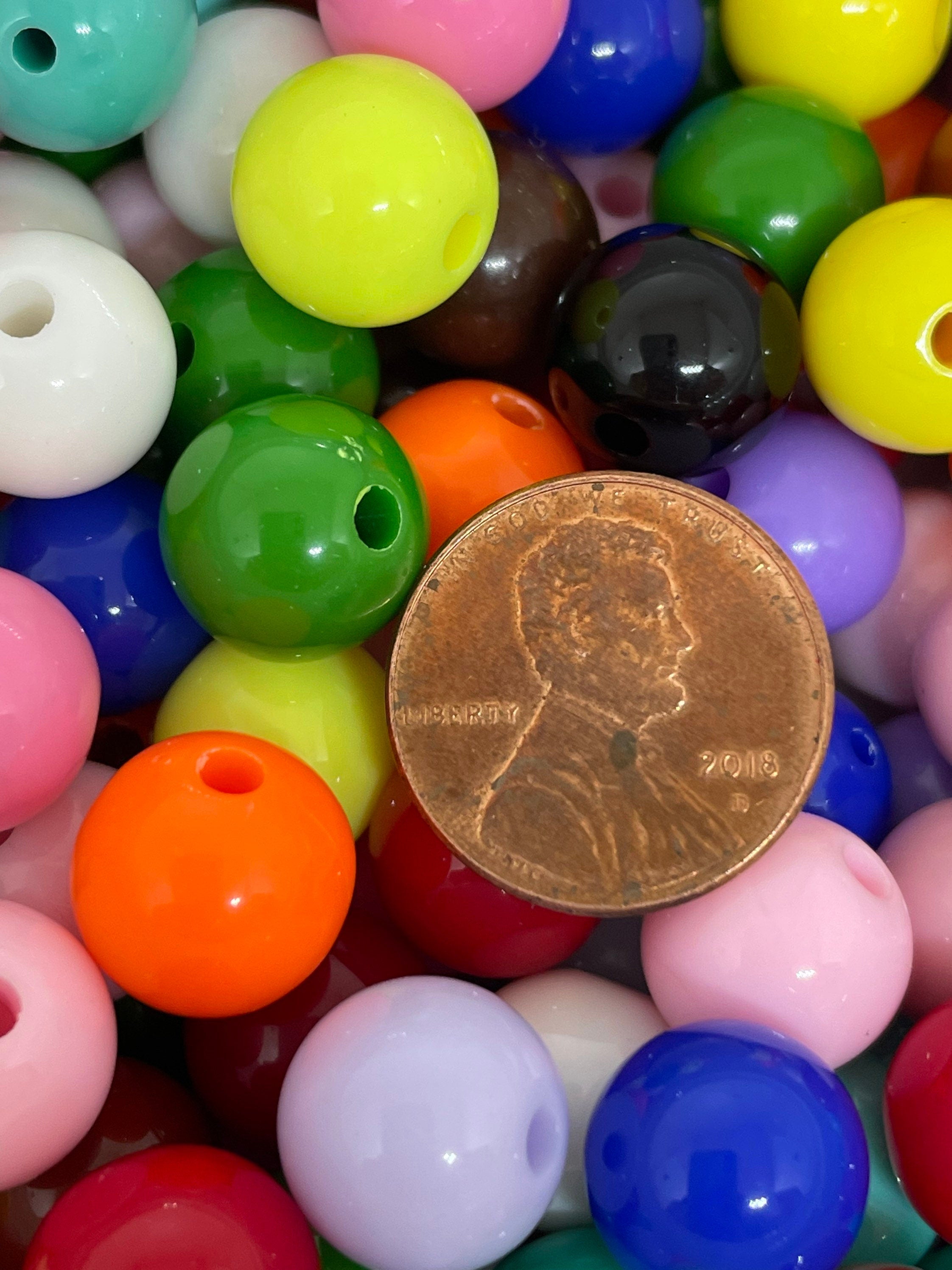 12mm Rainbow Bubblegum Beads