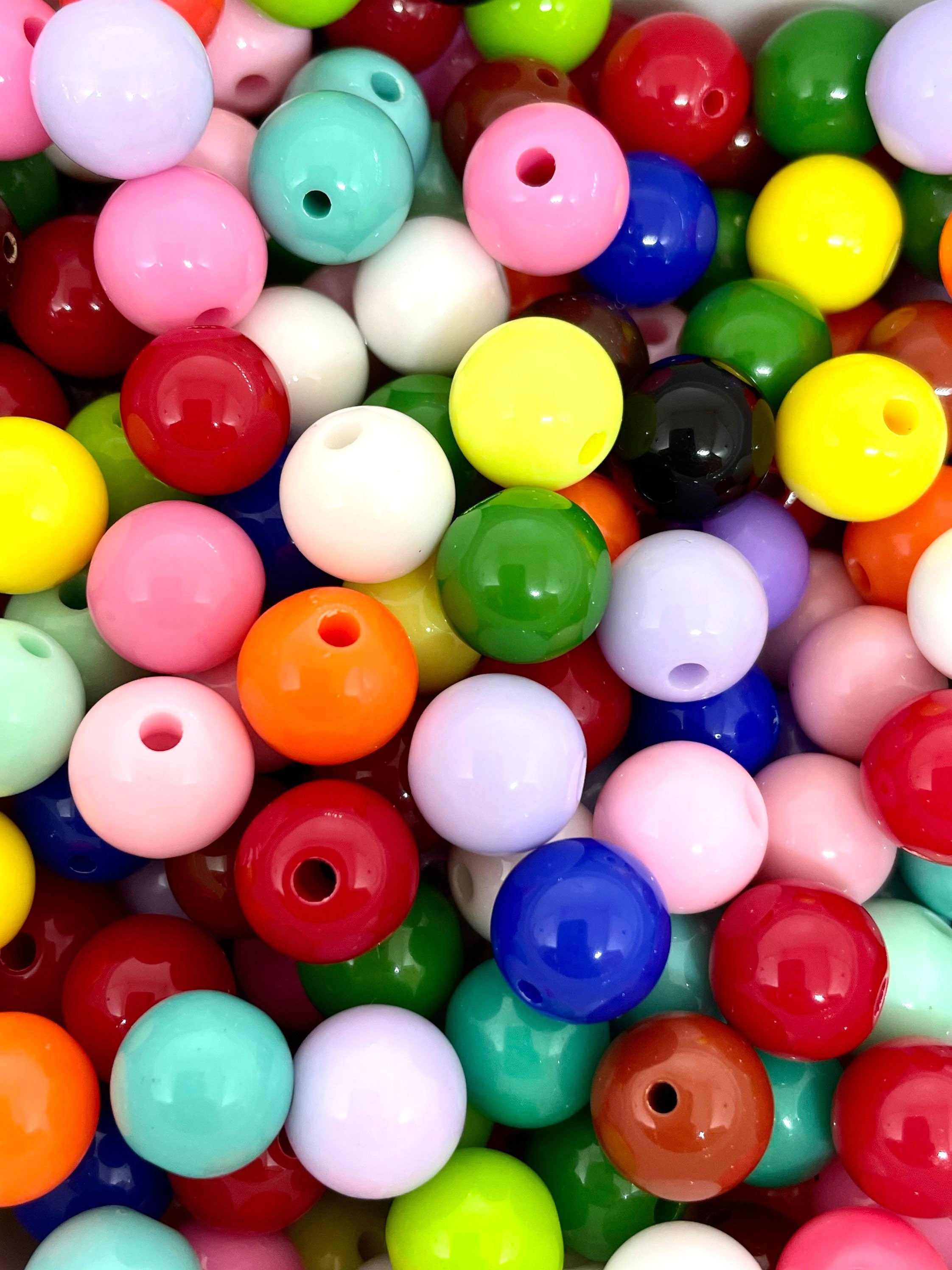 12mm Rainbow Bubblegum Beads