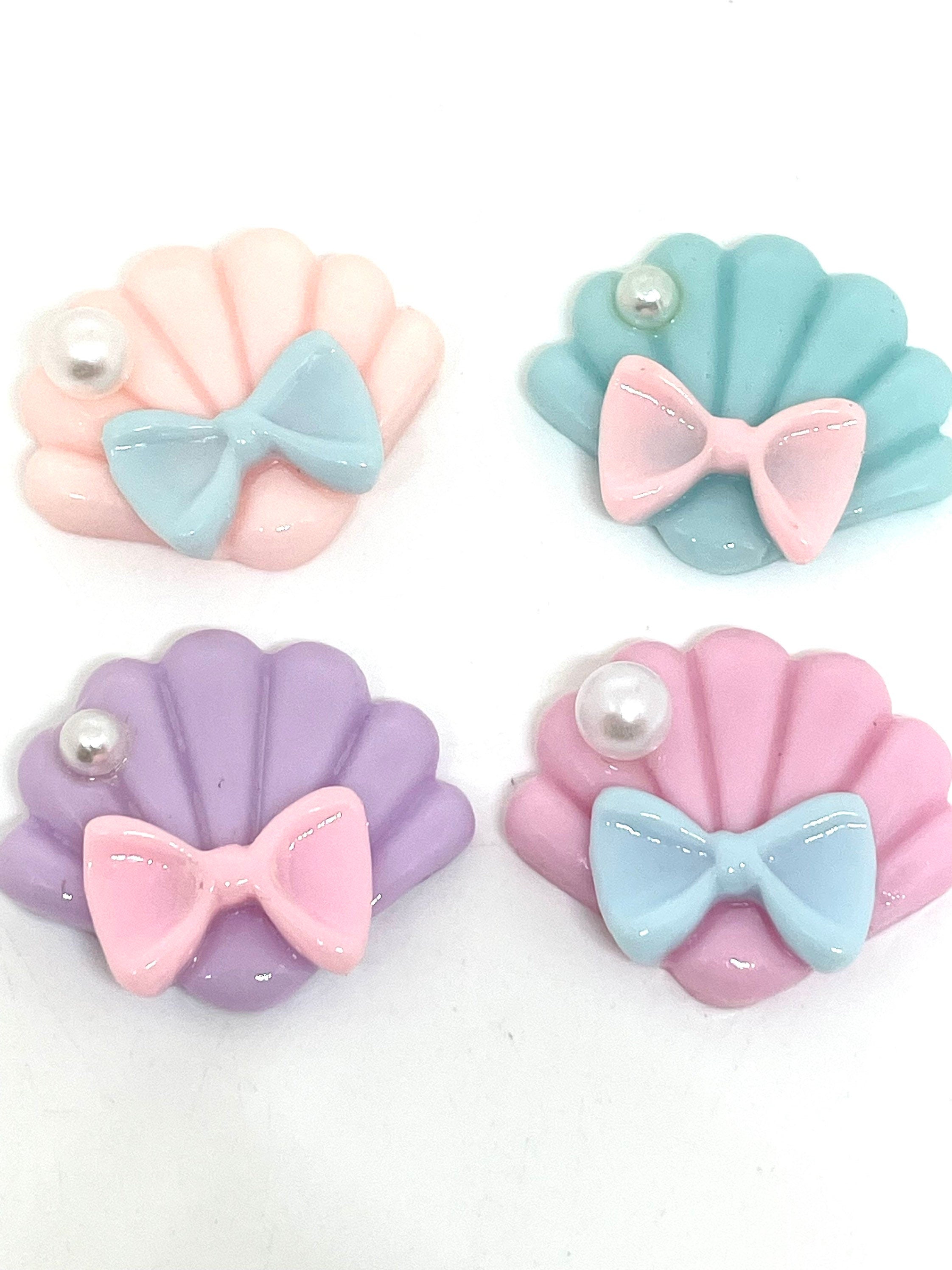 Kawaii Pastel Mermaid Shell Cabochons, Resin Mermaid Themed, Dolly Kei, Sweet Lolita