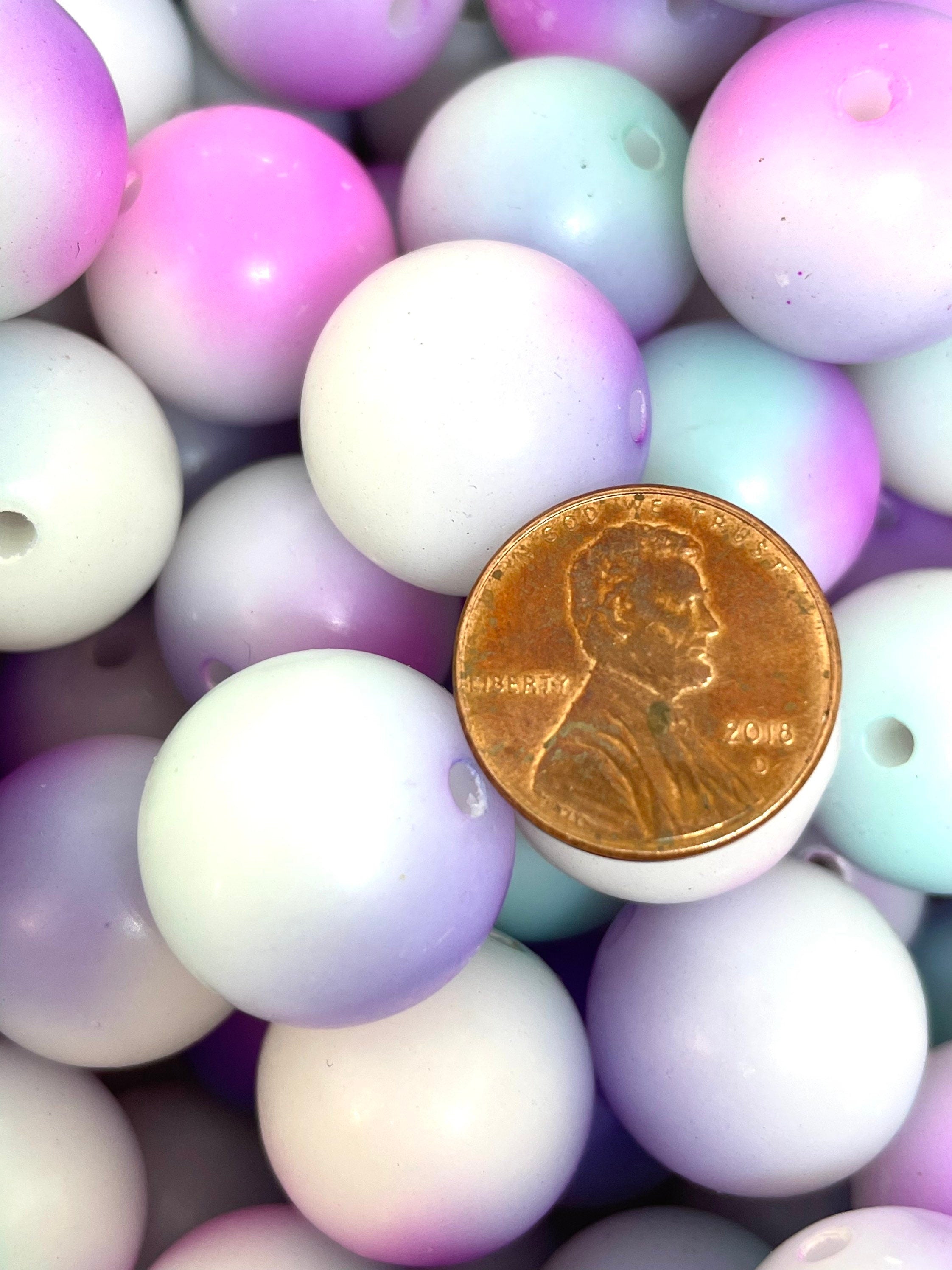 20mm Chunky Pastel Ombre Beads