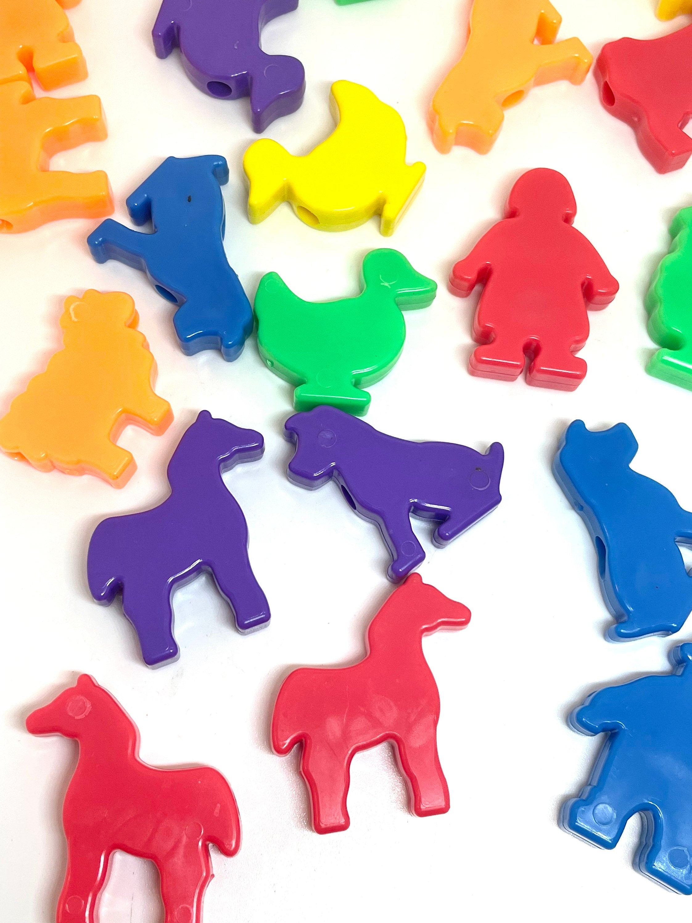 Bright Color Rainbow Farm Beads, Farm Themed, Farm Animals, Farmer, Large Beads for Kids