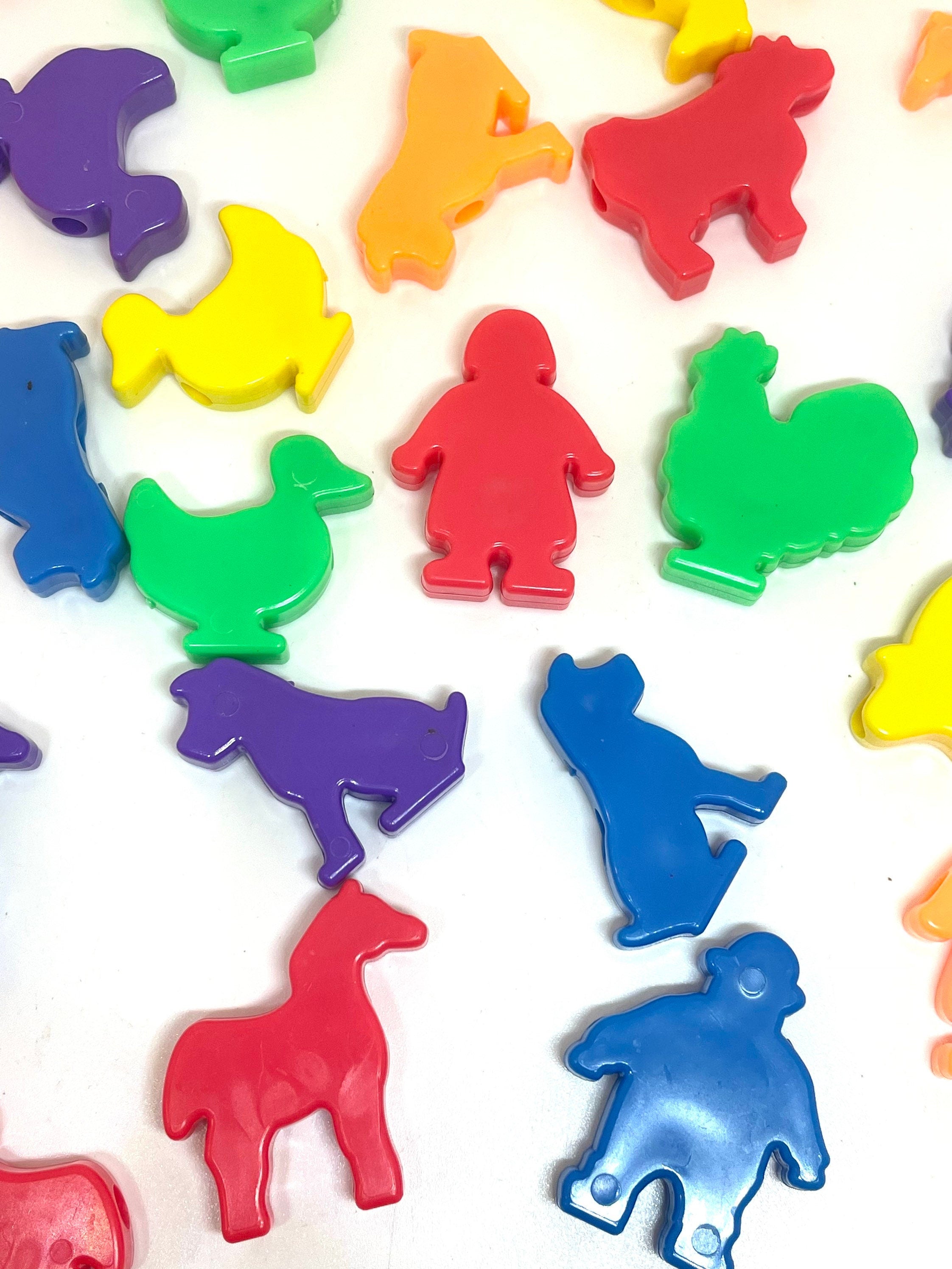 Bright Color Rainbow Farm Beads, Farm Themed, Farm Animals, Farmer, Large Beads for Kids