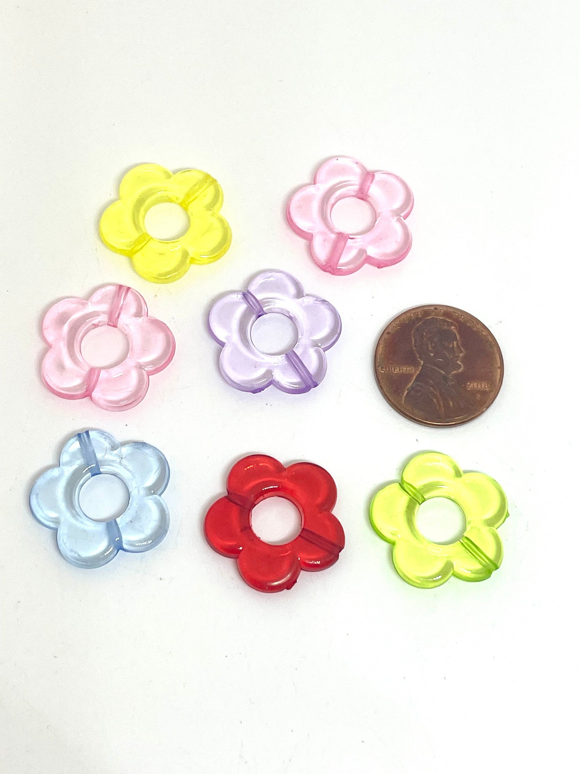 Translucent Flower Beads, Clear Beads for Jewelry Making, Choker