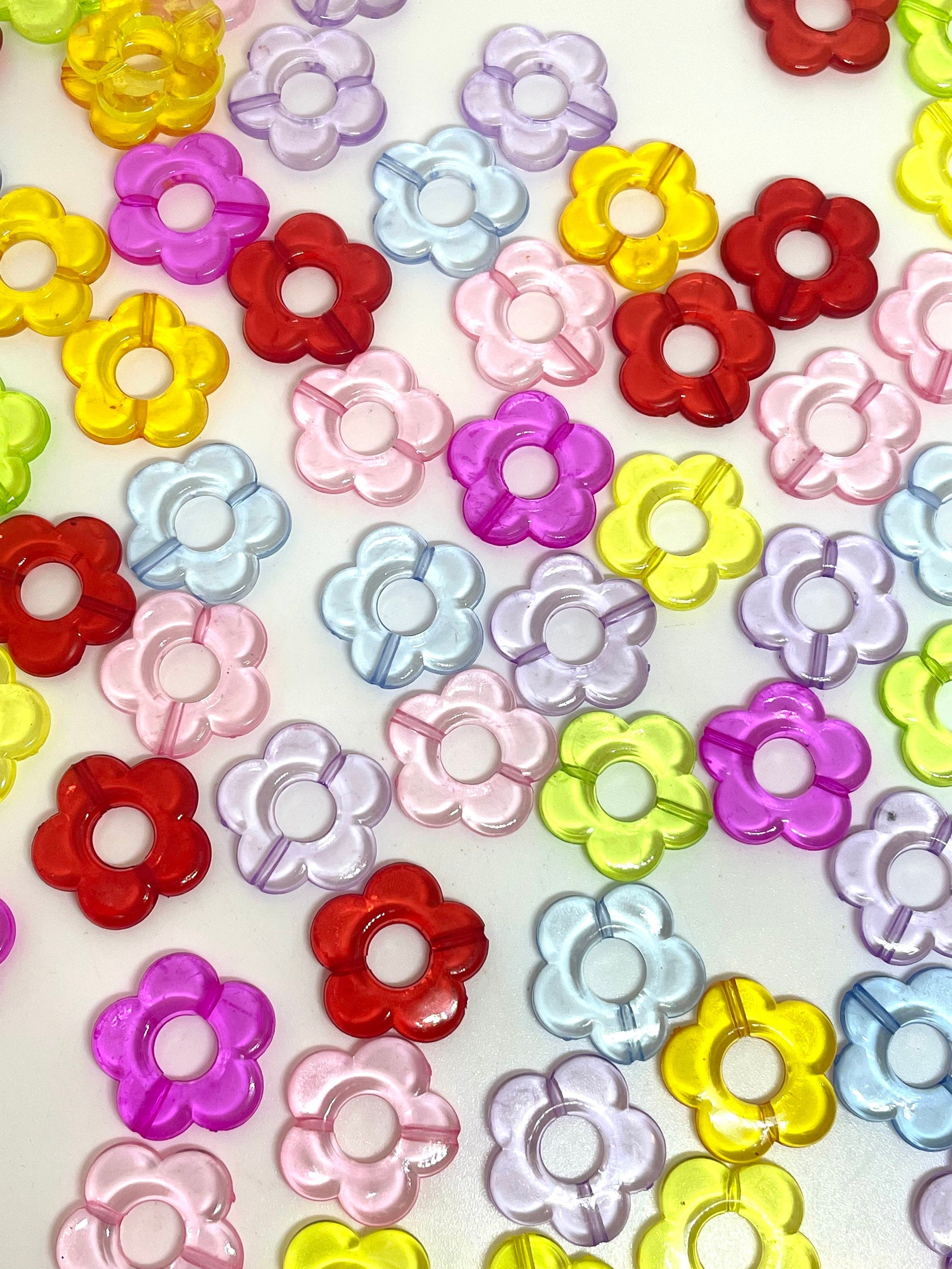 Translucent Flower Beads, Clear Beads for Jewelry Making, Choker